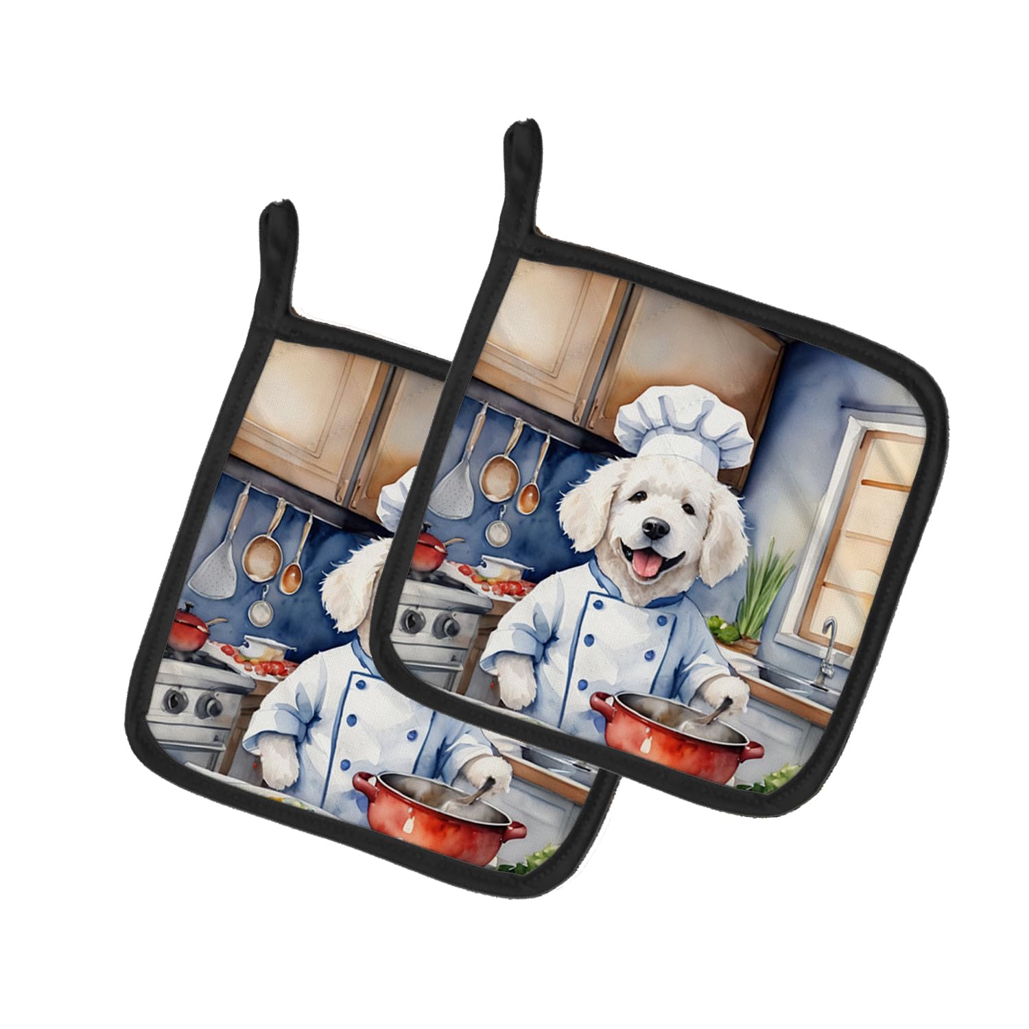 Kuvasz The Chef Pair of Pot Holders