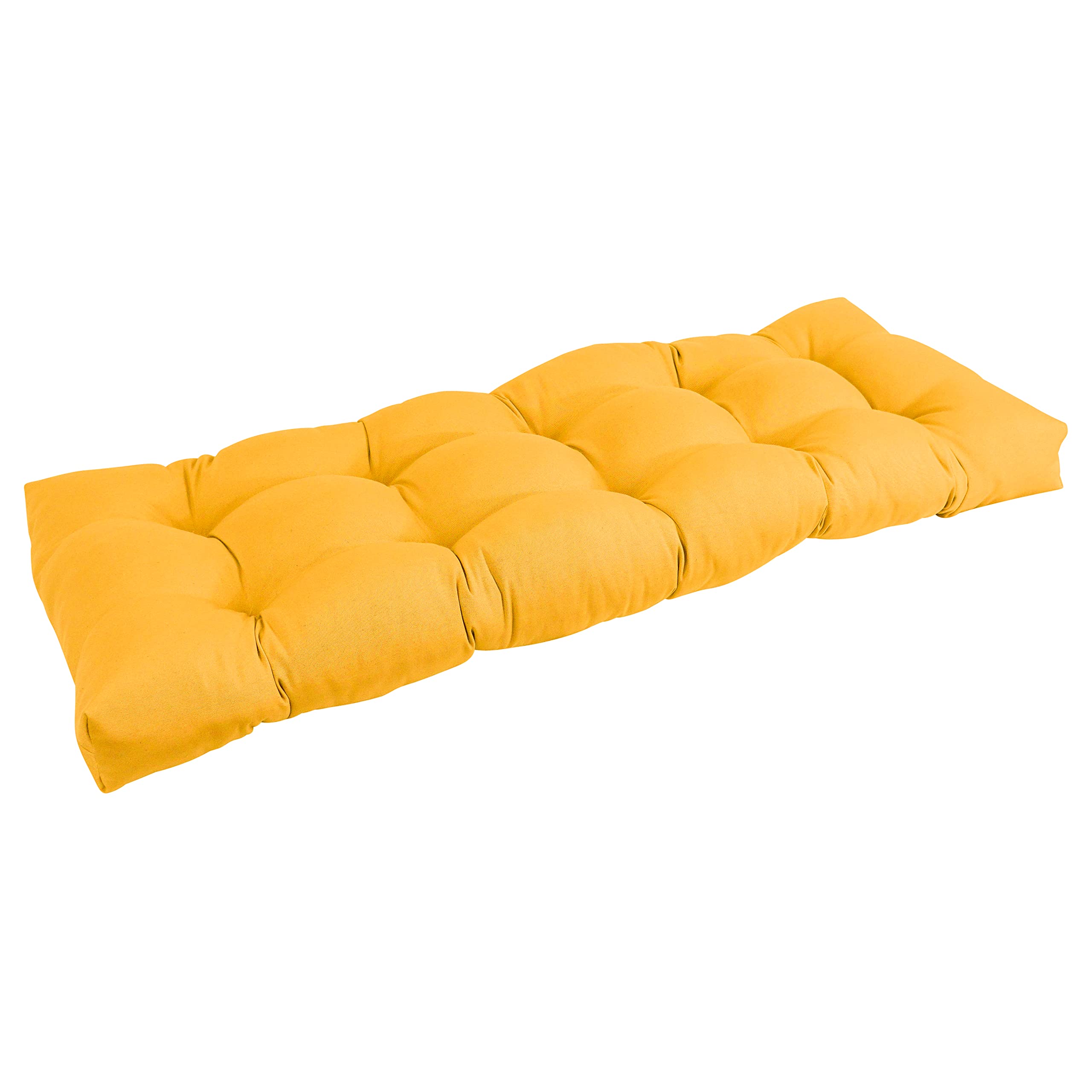 46-inch by 19-inch Tufted Solid Twill Bench Cushion Yellow-Color