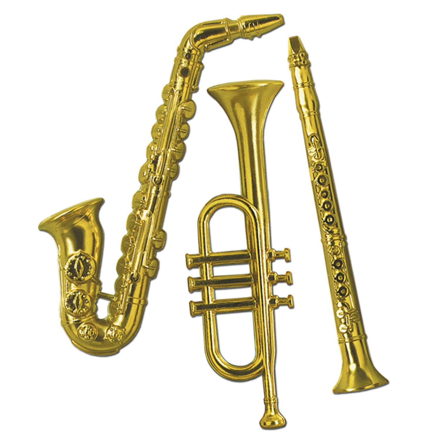 Gold Plastic Musical Instruments (Pack of 12)