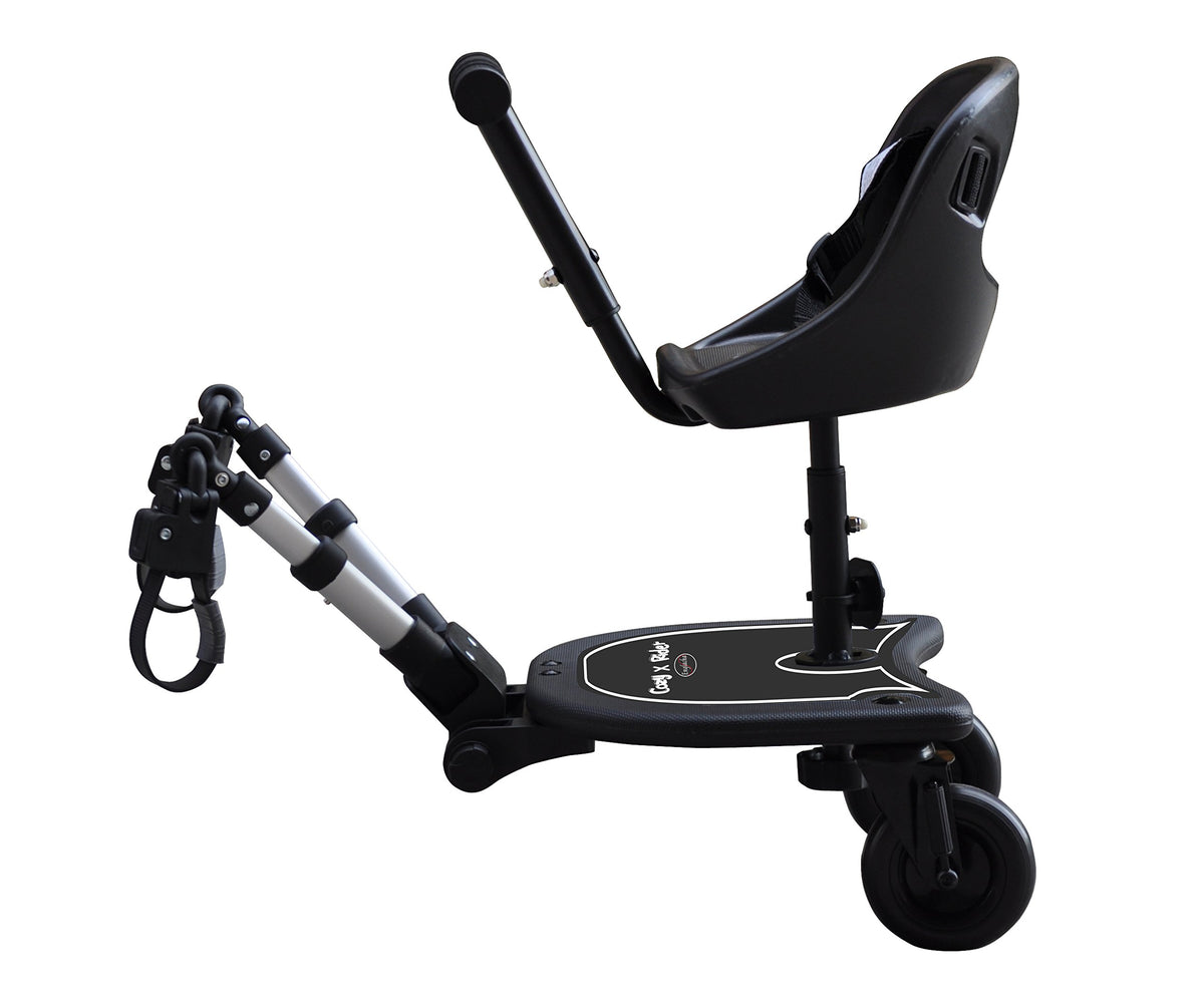 Englacha 2-In-1 Cozy X Rider, Black - Child Rider Stroller Attachment With Saddle Seat And Standing Platform - Universal Fit For