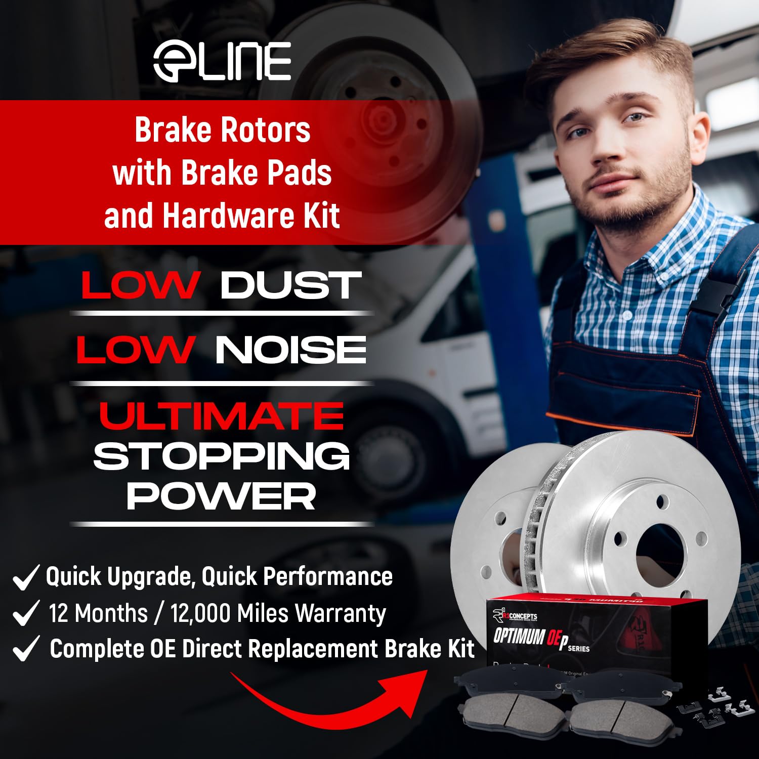 R1 Concepts Disc Brake Rotor and Drum Set with Optimum Oe Pads, Shoes, and Hardware WFUH2-67288