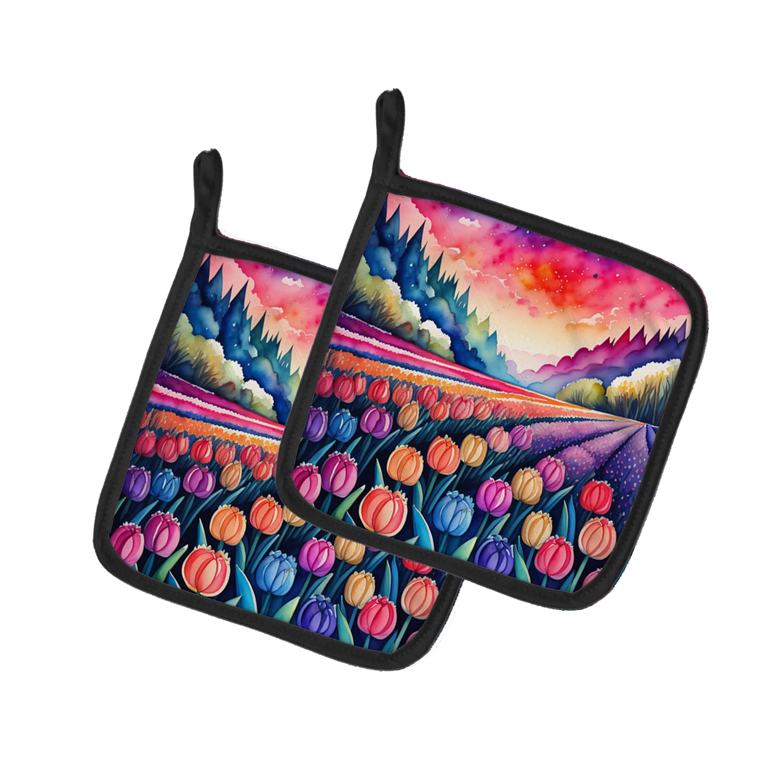 Colorful Hyacinths Pair of Pot Holders