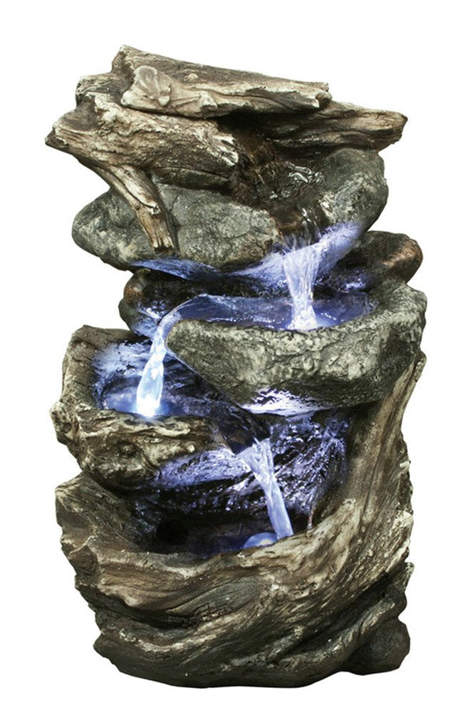 Hi-Line Gift Ltd 79465 Fountain-Log/Stone Waterfall W/LED
