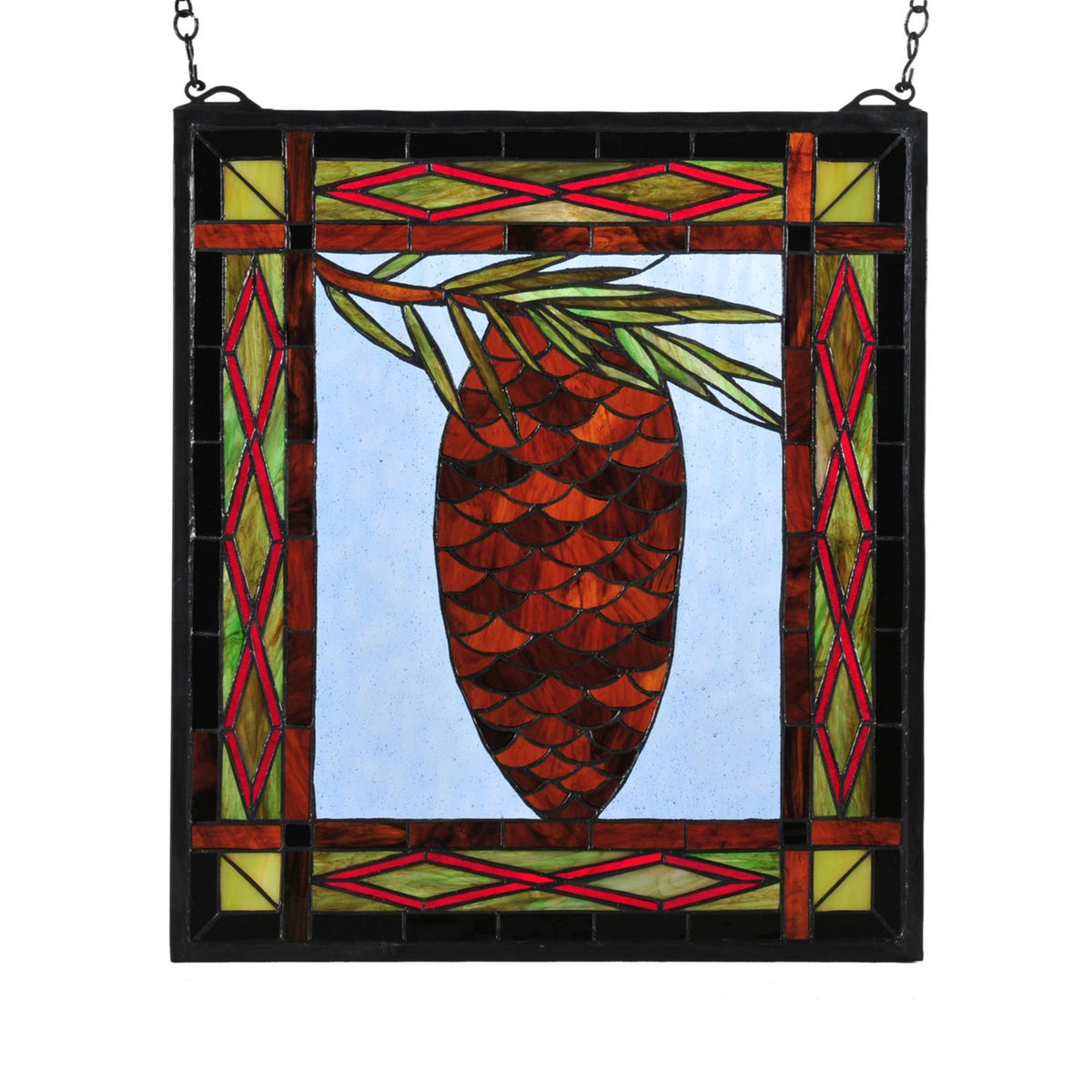 16' Wide X 18' High Pinecone Stained Glass Window