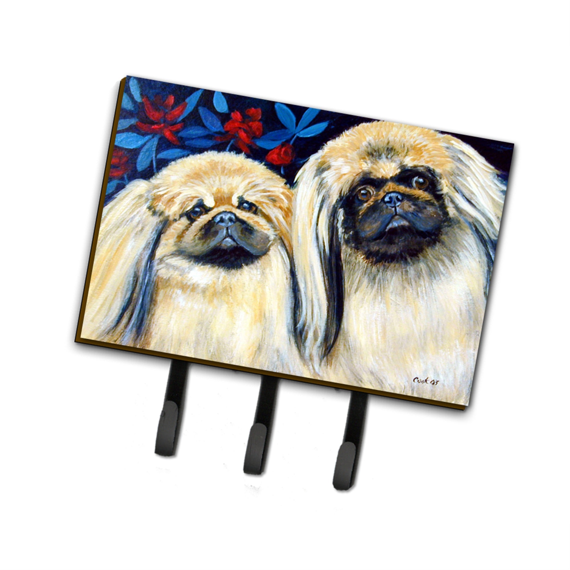 Caroline'S Treasures 7193Th68 What A Pair Of Pekingese Leash Holder Or Key Hook, Large, Multicolor