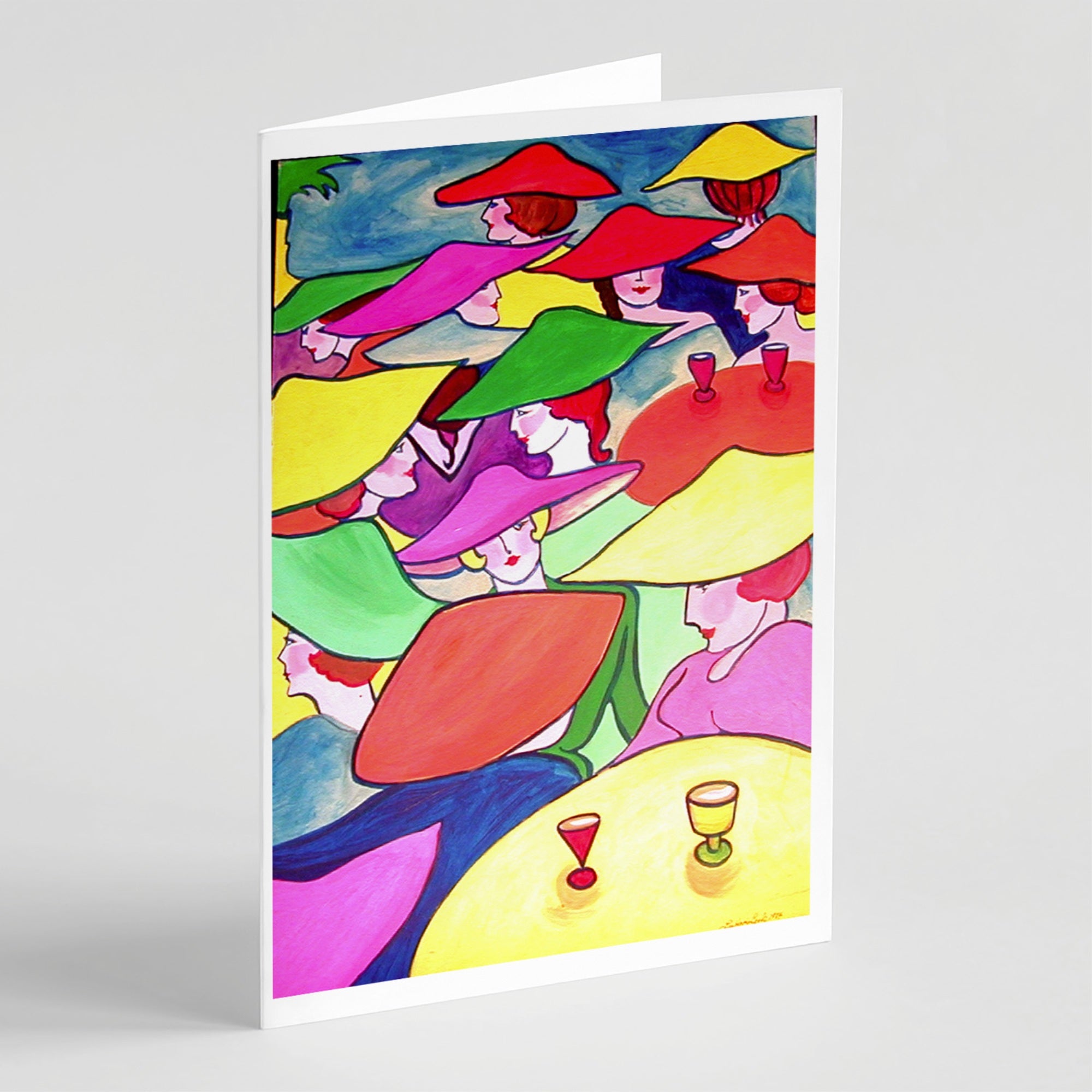 Women In Hats  Greeting Cards And Envelopes Pack Of 8