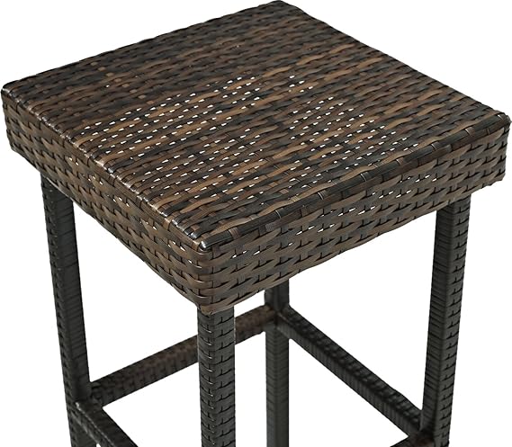 Palm Harbor Outdoor Wicker Counter Height Stool (Set Of 2) In Brown