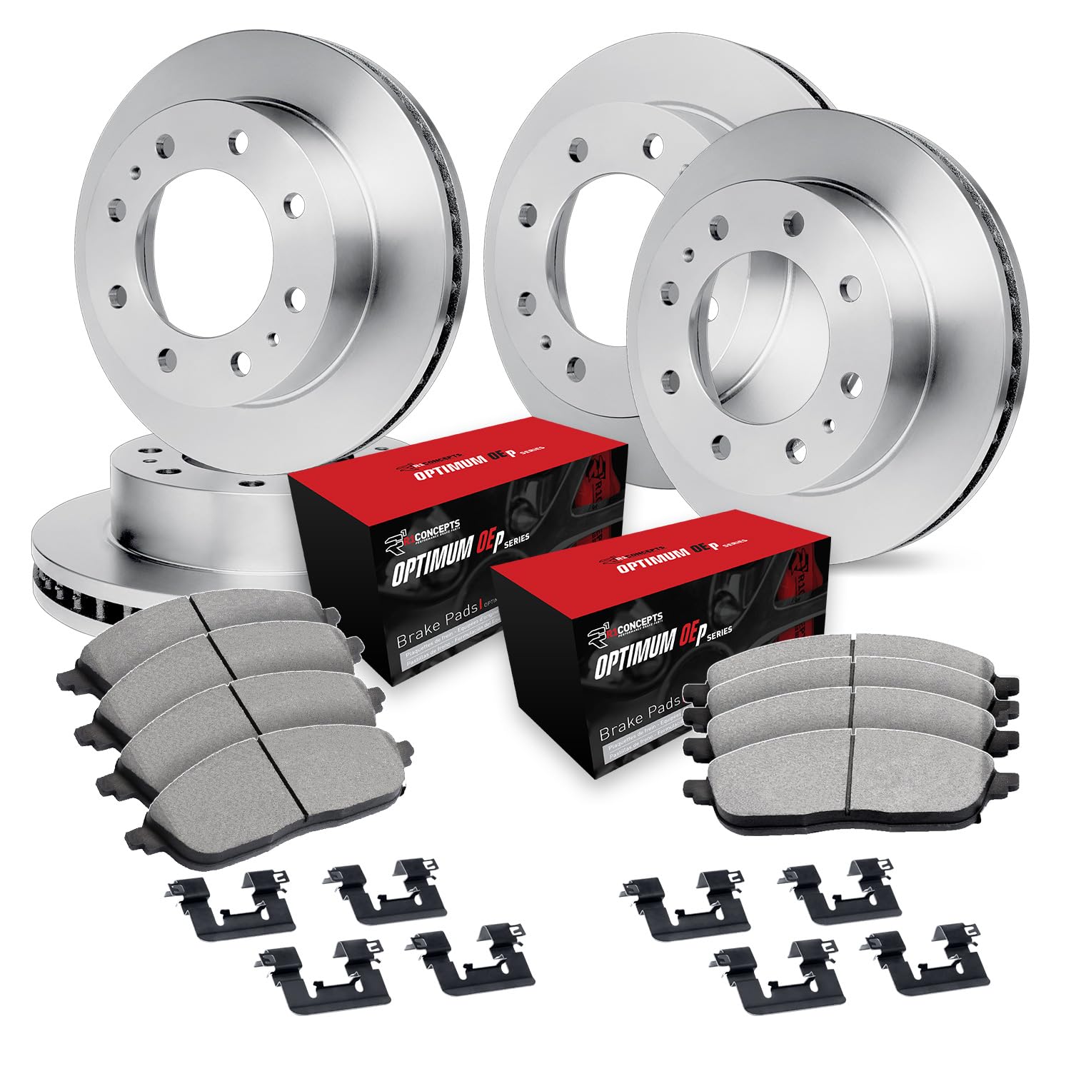 R1 Concepts Disc Brake Rotor Set with Optimum Oe Pads and Hardware WFUH2-55392