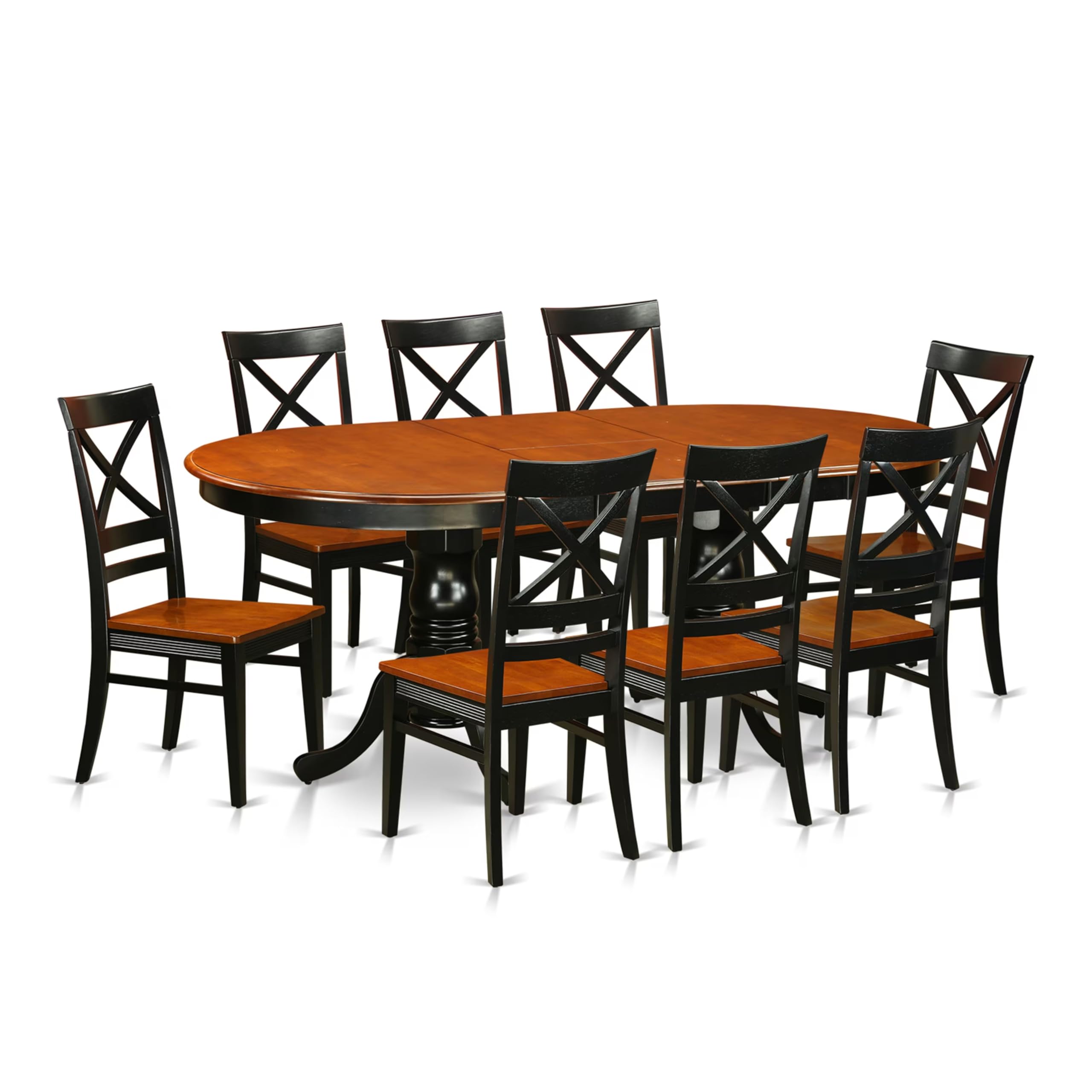 9  PC  Dining  set-Dining  Table  with  8  Wooden  Dining  Chairs