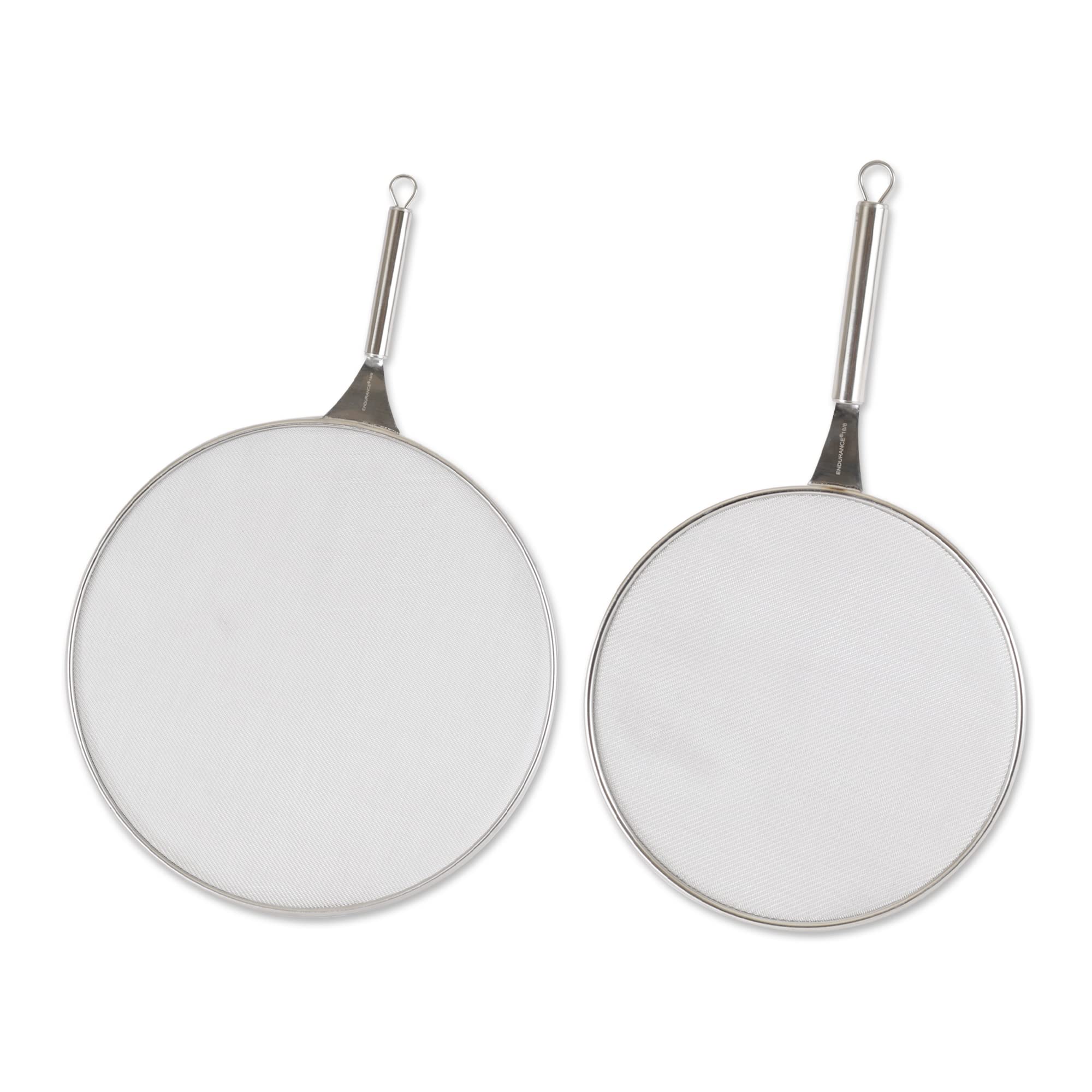 Rsvp International Endurance Splatter Screens, 15 & 10 - Fine Mesh Stainless Steel, 6.25 Handle Keeps Its Shape & Construc