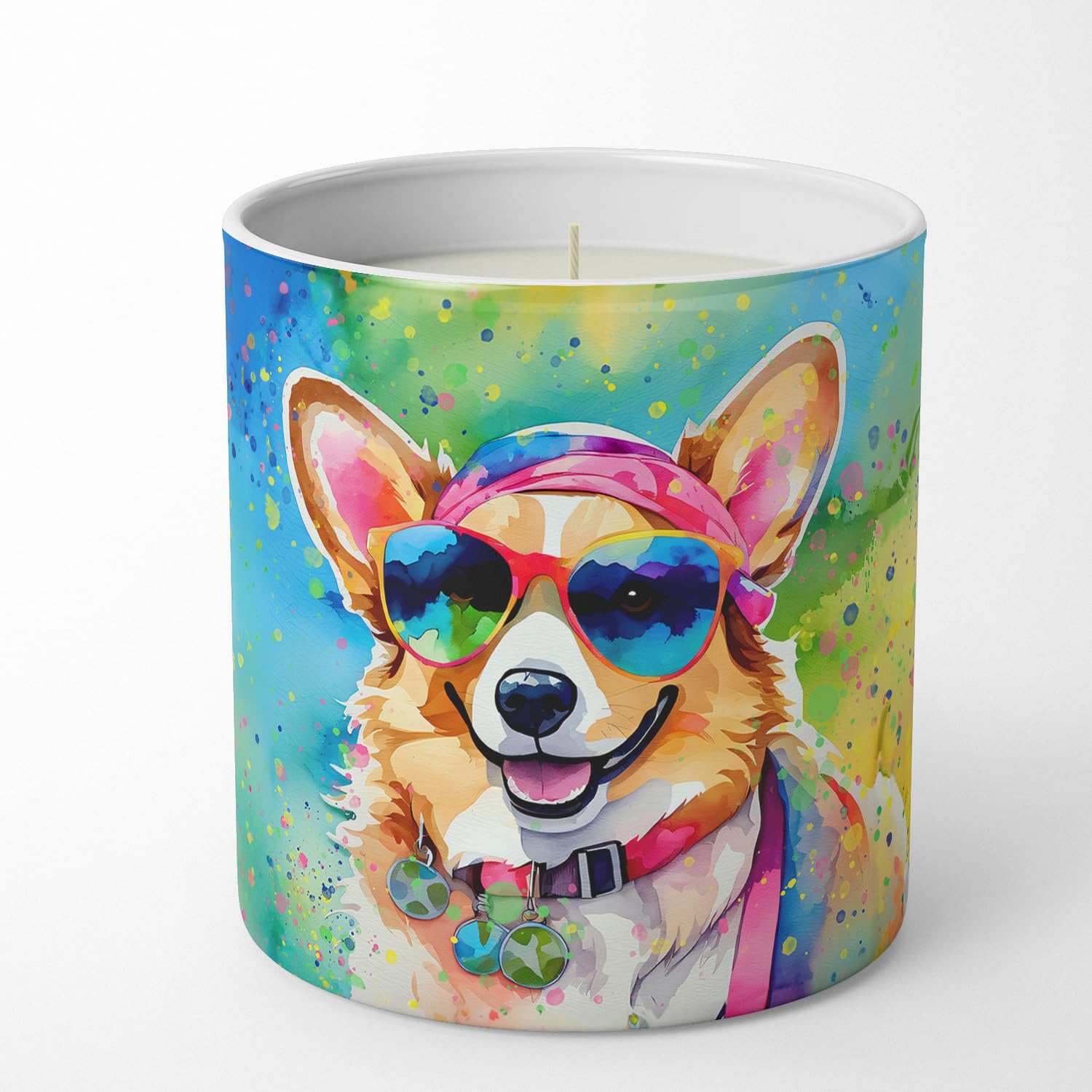 Corgi Hippie Dawg Decorative Soy Candle