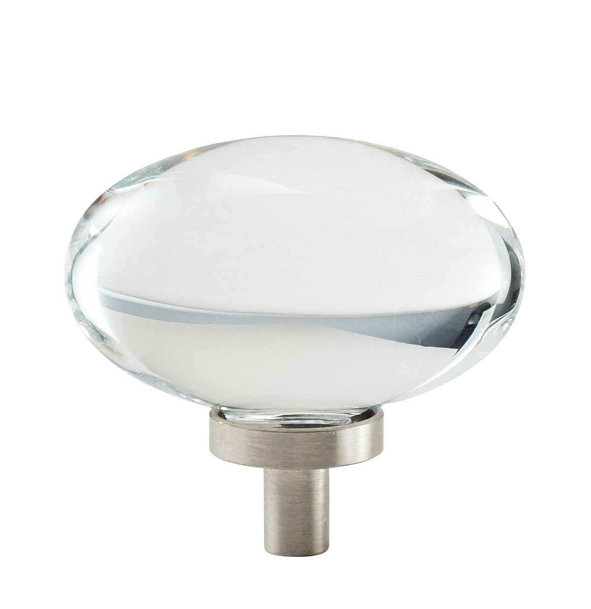 Amerock | Cabinet Knob | Clear/Satin Nickel | 1-3/4 Inch (44 Mm) Length | Glacio | 1 Pack | Drawer Knob | Cabinet Hardware