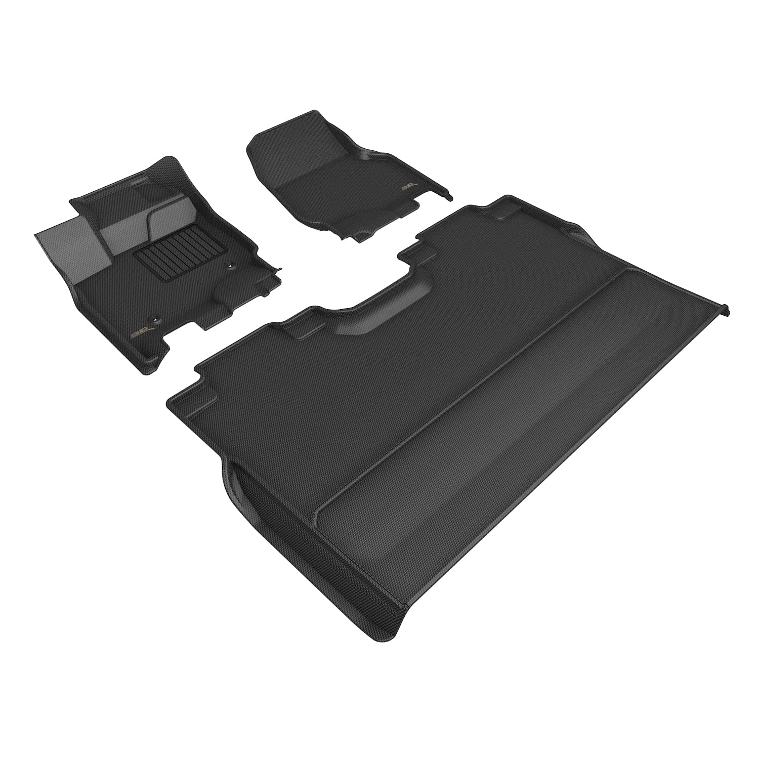 3D MAXpider Compatible with FORD F-150 SUPERCREW 2015-2026 / F-150 LIGHTNING SUPERCREW 2022-2026 BUCKET SEATS, KAGU BLACK R1 R2 (NO UNDERSEAT STORAGE)