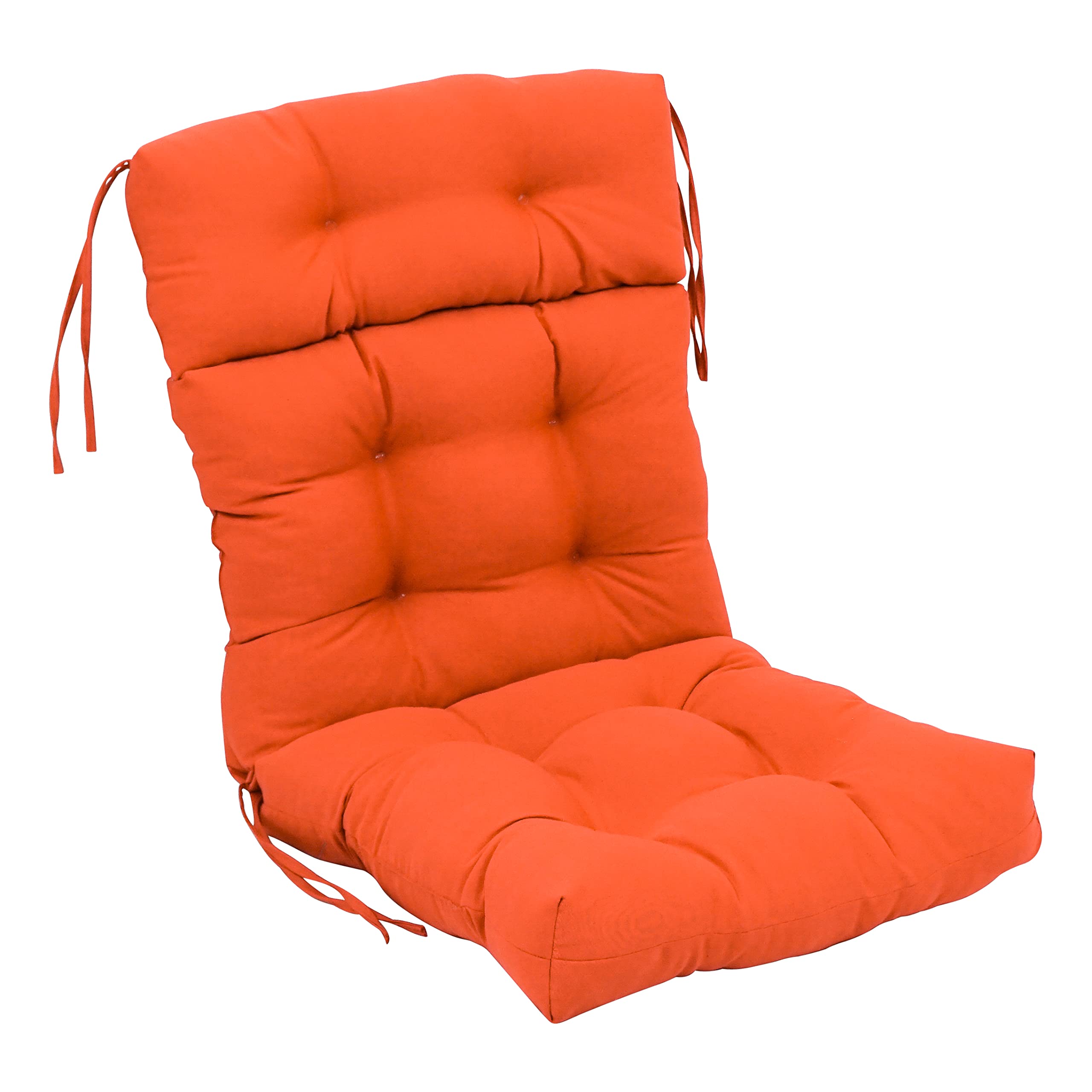 22-inch by 45-inch Solid Twill Tufted Chair Cushion Orange-Color