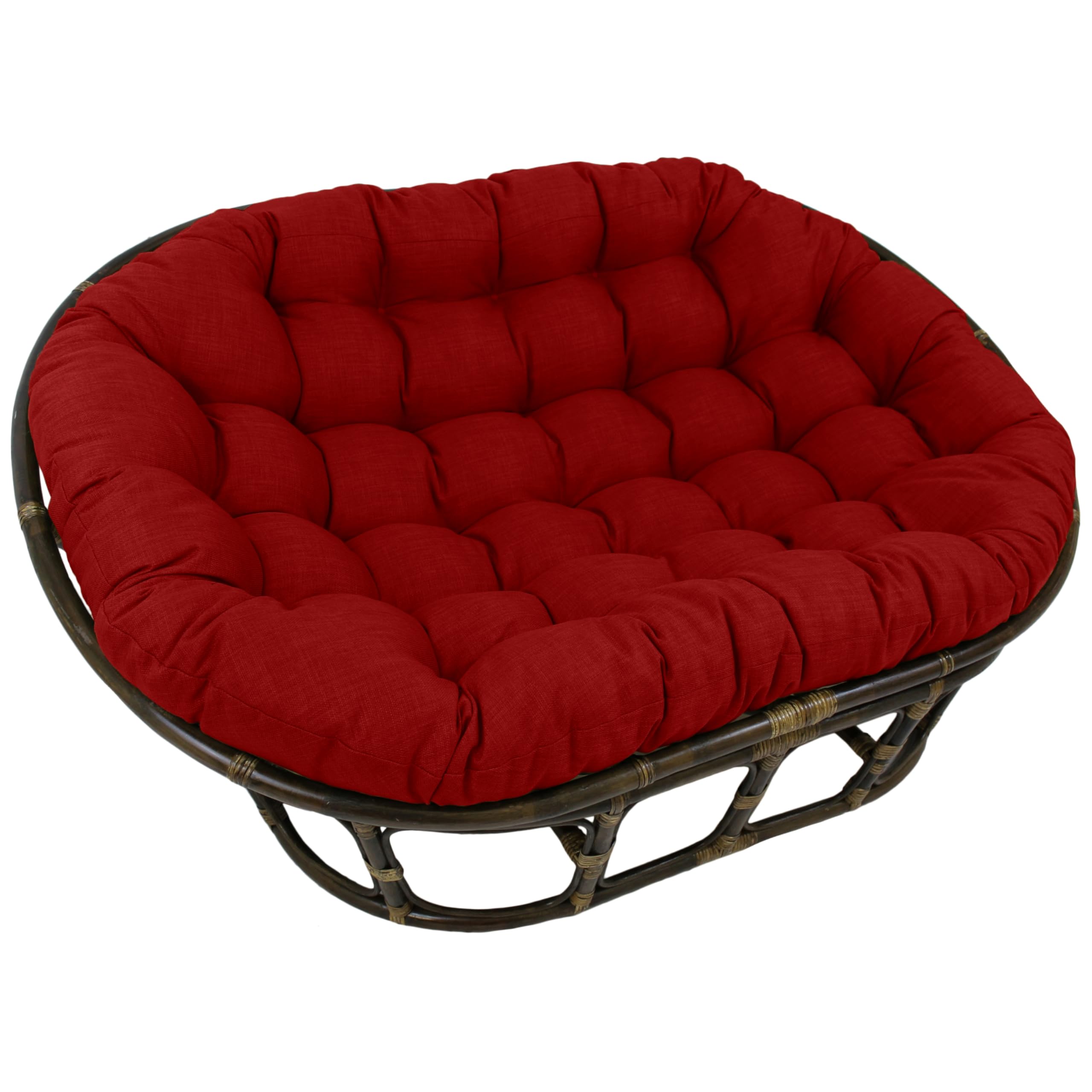 65-inch by 48-inch Solid Outdoor Spun Polyester Double Papasan Cushion  93304-REO-SOL-04