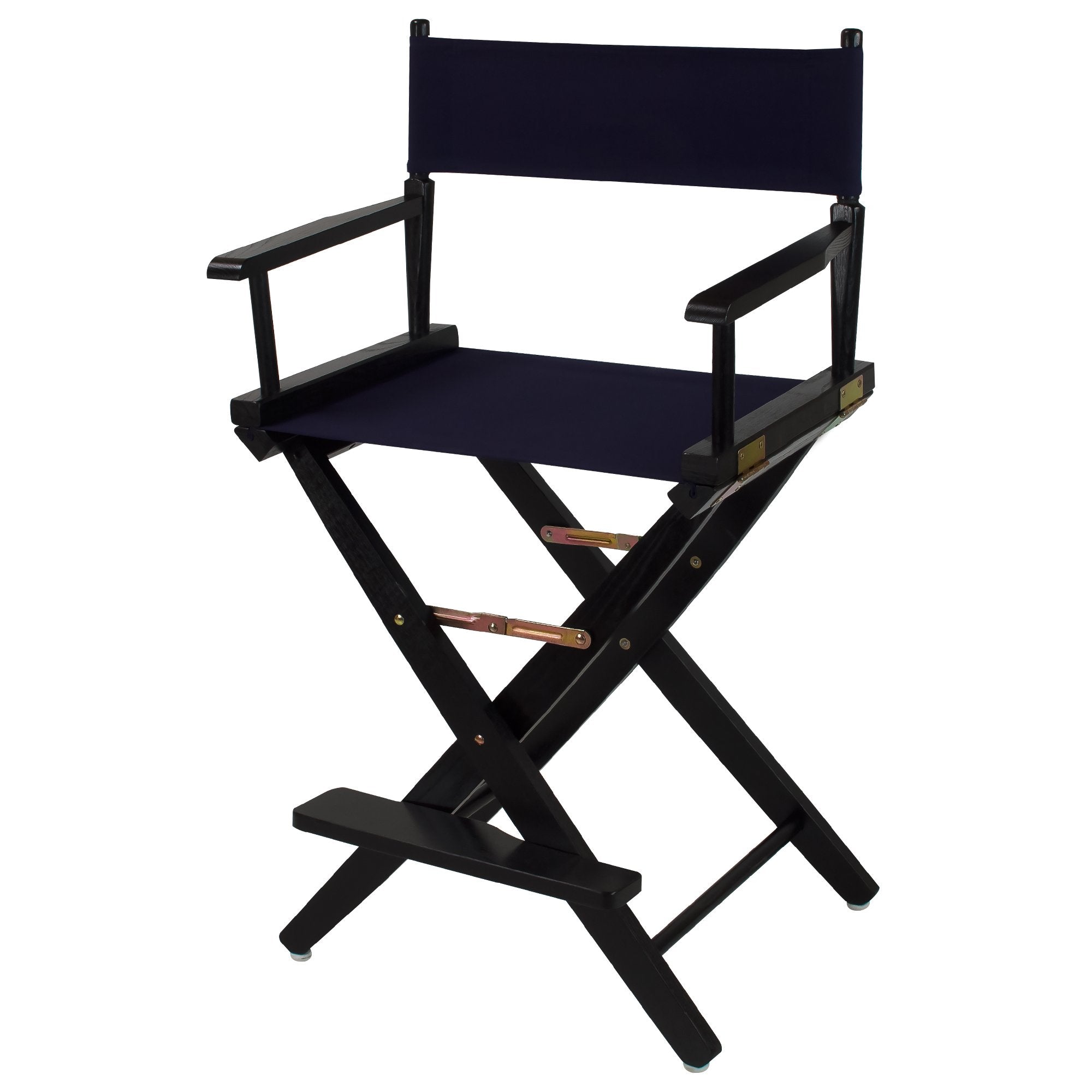 Extra-Wide Premium 24  Directors Chair Black Frame W/Navy Color Cover