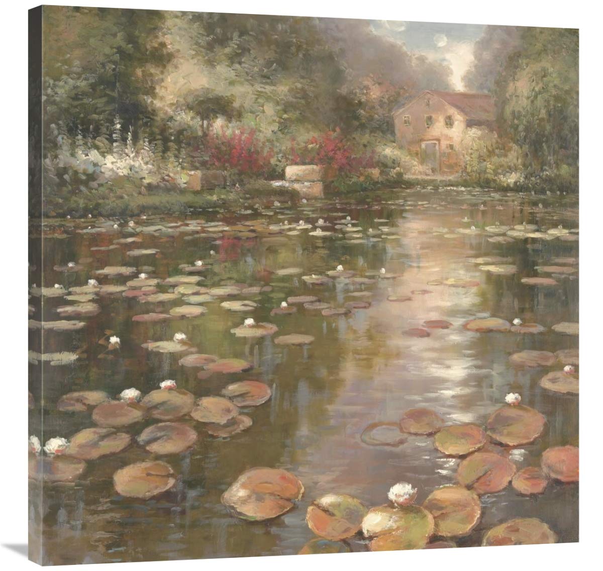 Lily Pond - Pastel Version-Canvas Art-36x36”