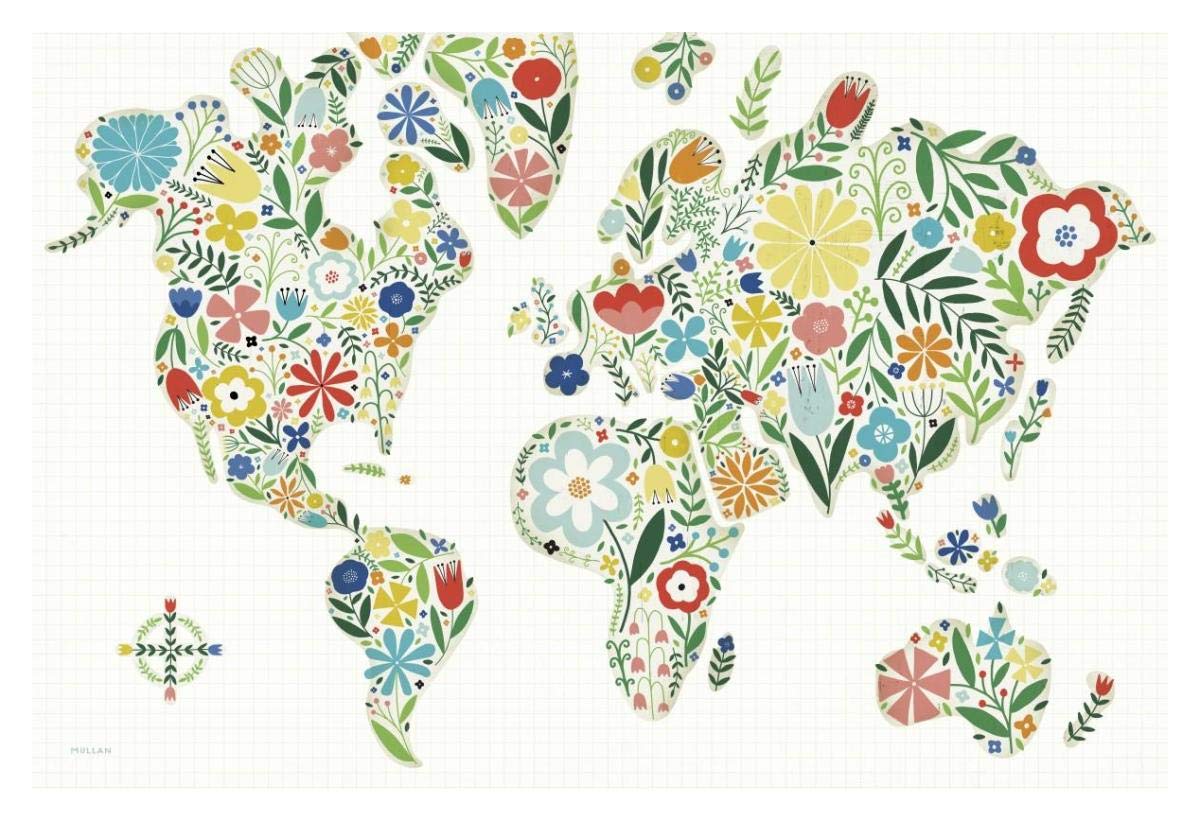 Floral World White -Paper Art-38x26”