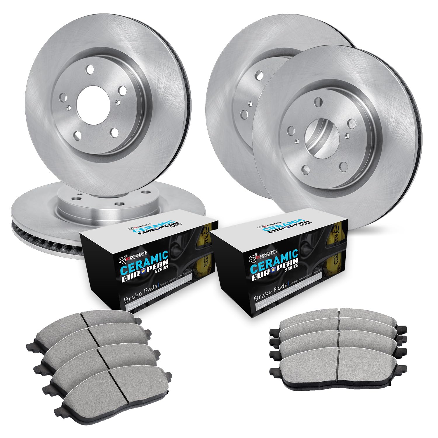 R1 Concepts Disc Brake Rotor Set with Euro Ceramic Pads WFTN2-02014