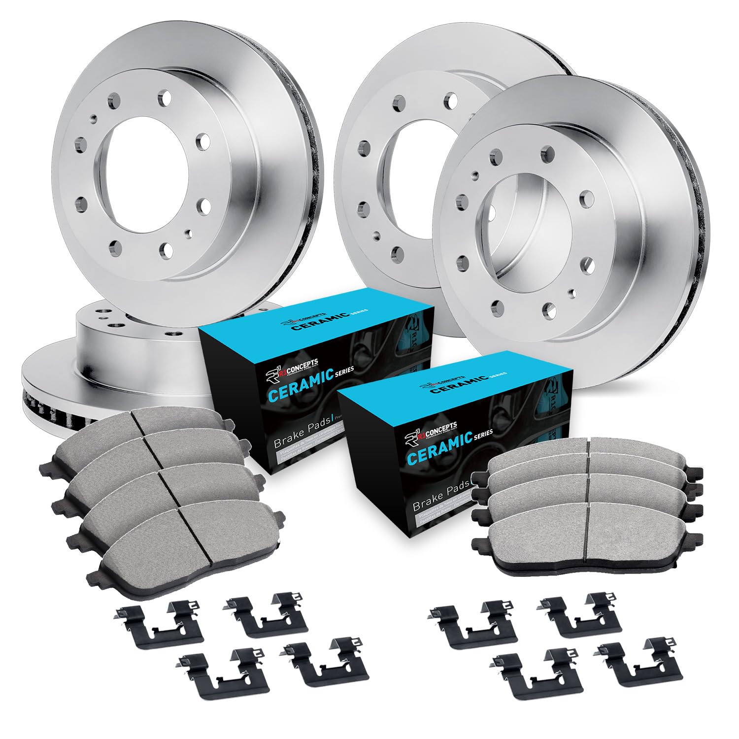 R1 Concepts Disc Brake Rotor Set with Ceramic Pads and Hardware WFWH2-54043