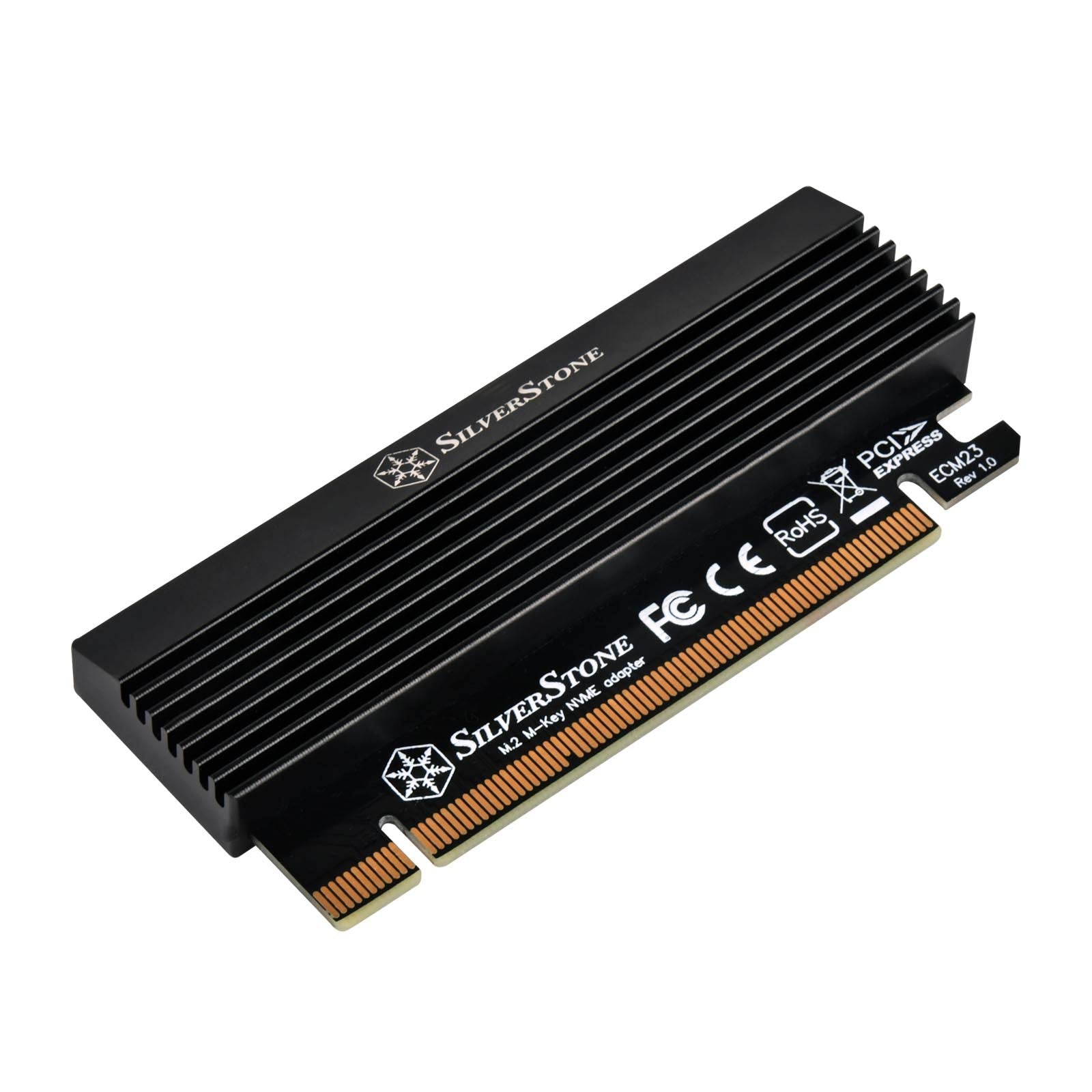 M.2 NVMe SSD to PCIe Gen 3 X16 with heatsink and thermal pad adapter card, support up to 22X80mm M.2 SSD(M key)