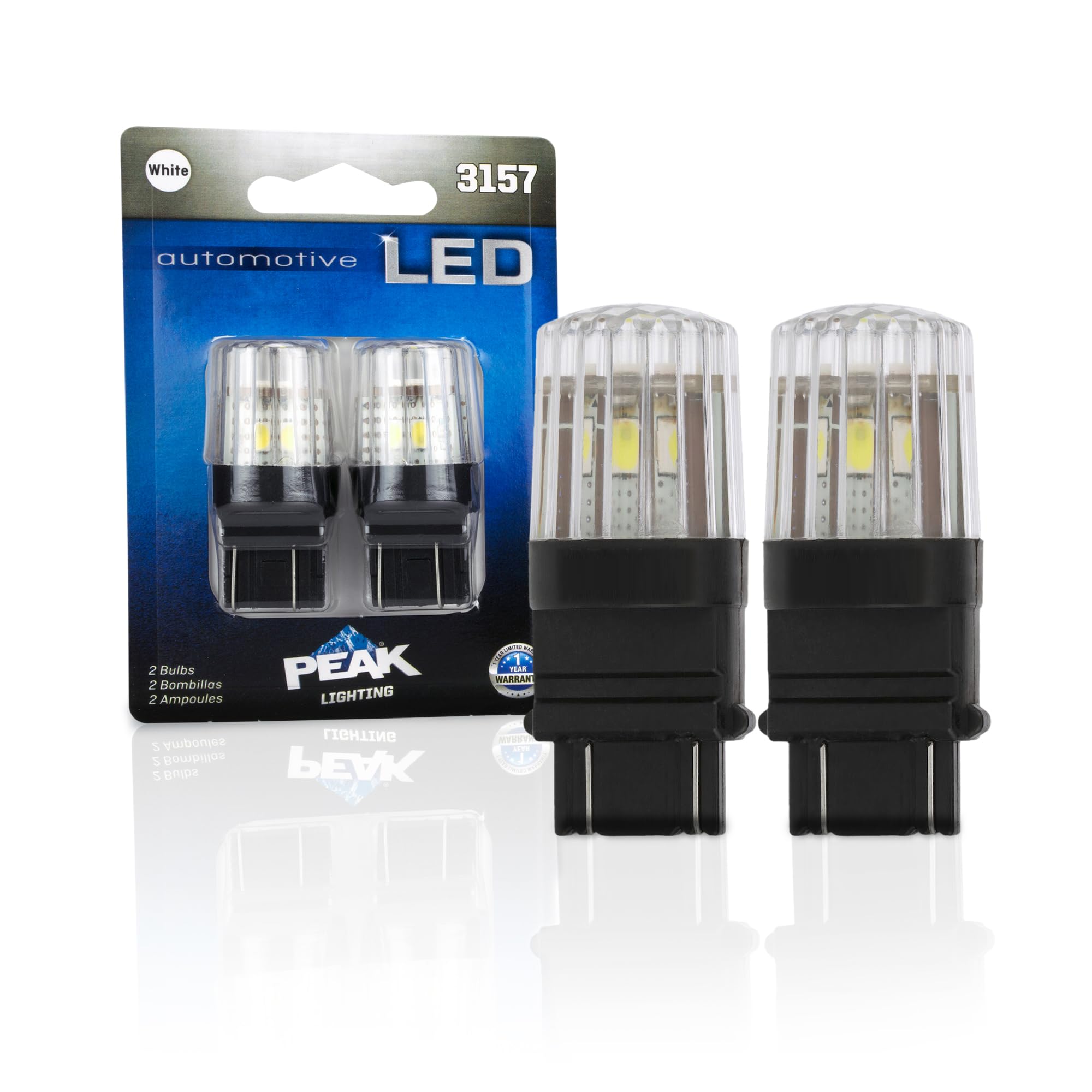 Peak LED Forward Lighting Miniature Automotive Bulb 3157, (Pack of 1)