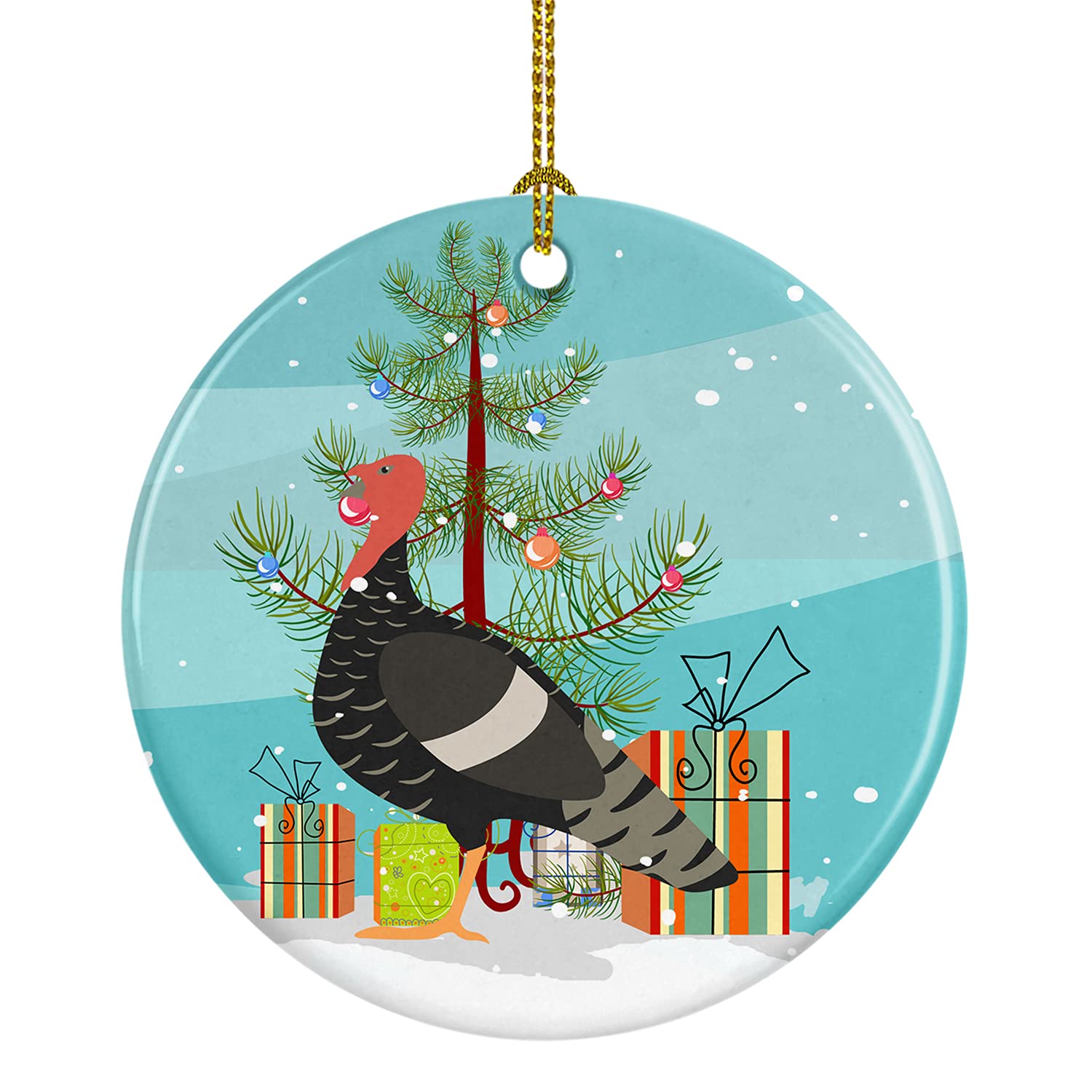 Carolines Treasures Marragansett Turkey Christmas Ceramic Ornament