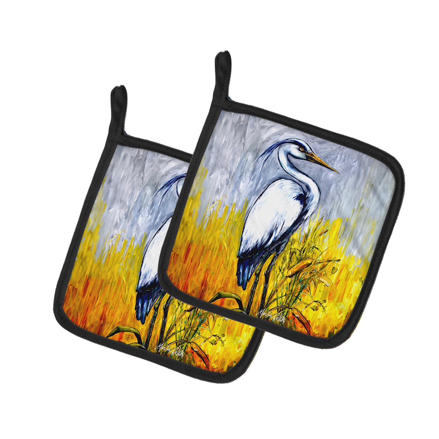 Cattin Around Heron Pair of Pot Holders