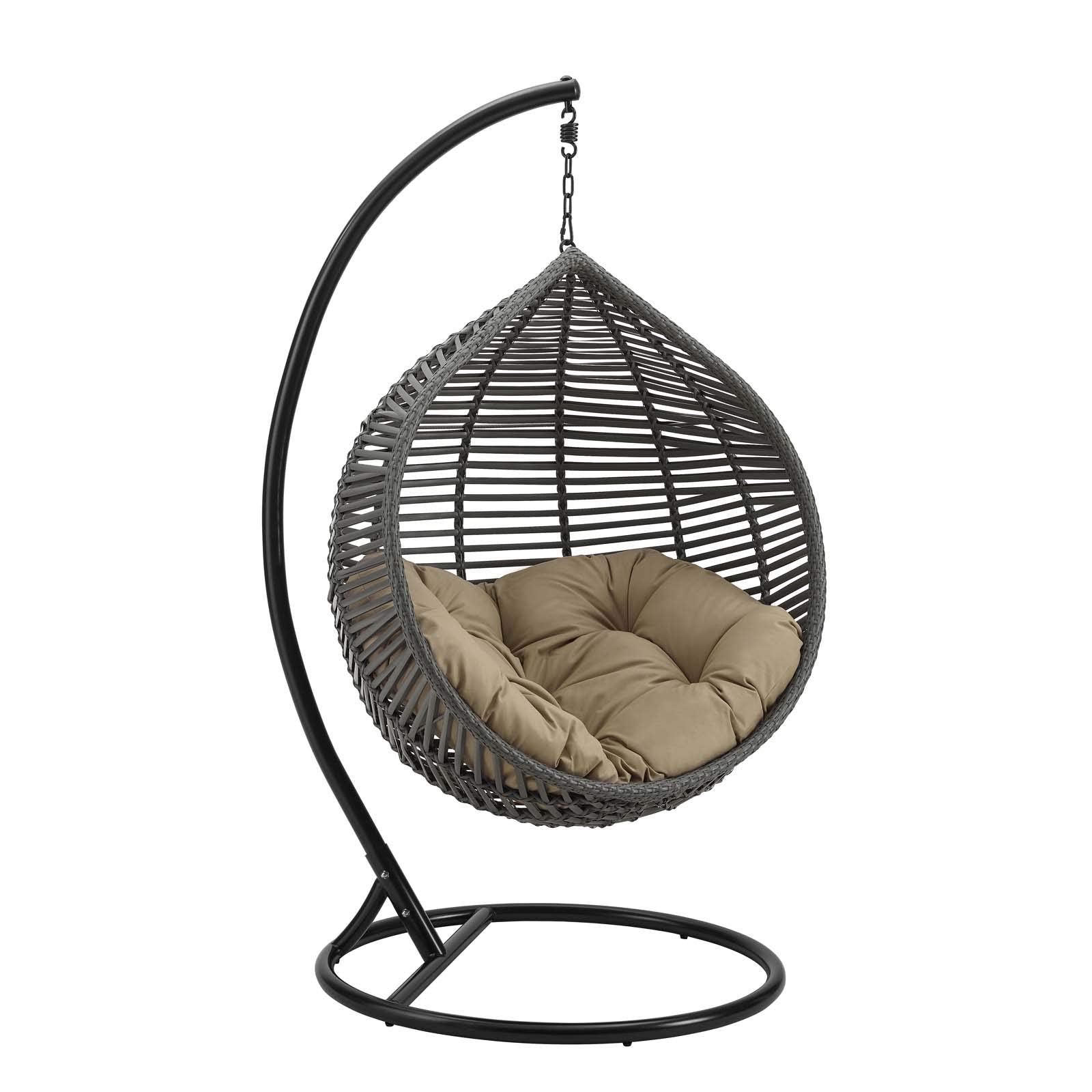 Garner Teardrop Outdoor Patio Swing Chair Gray Mocha