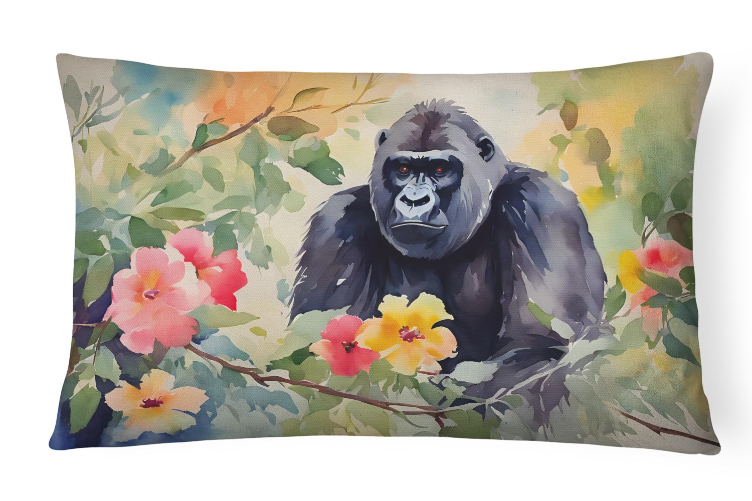 Carolines Treasures DAC2919PW1216 Gorilla Throw Pillow Machine Washable, Indoor Outdoor Decorative Pillow for Couch, Bed or Patio, 12HX16W