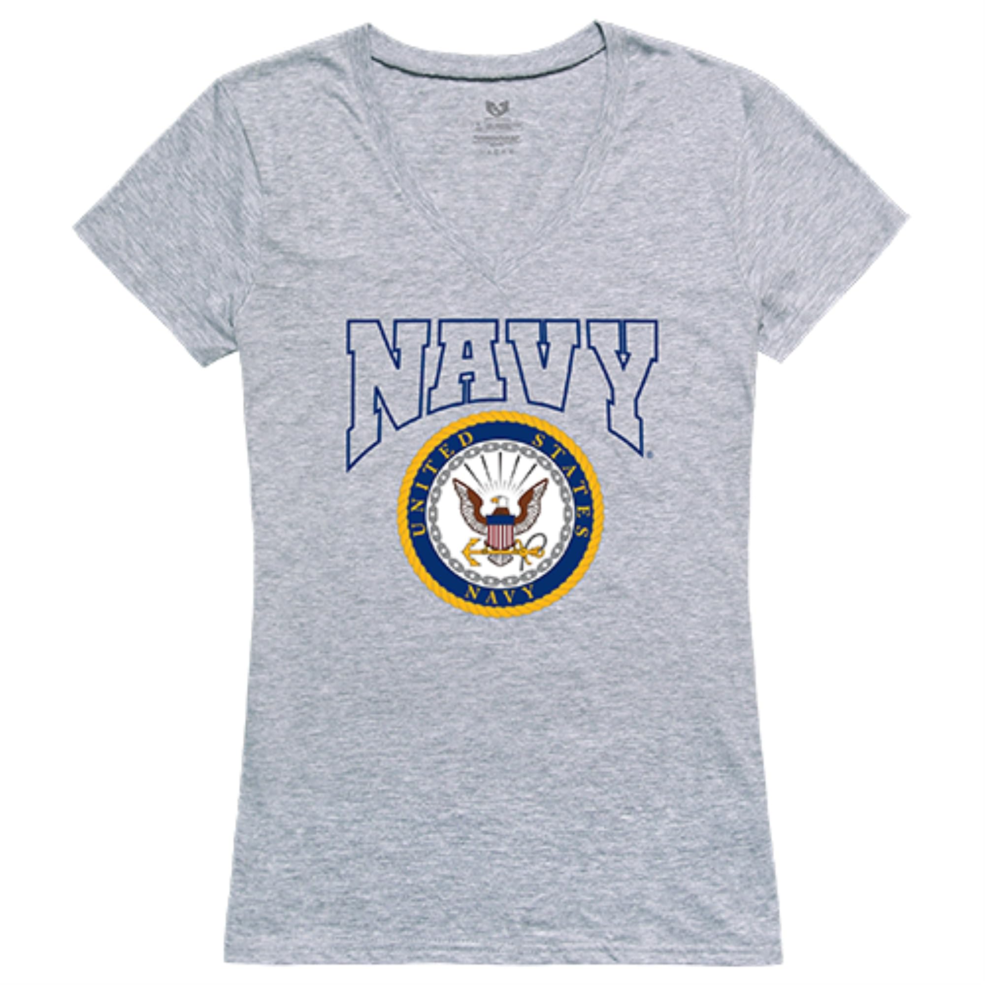 Graphic V-Neck, Navy, H.Grey, M