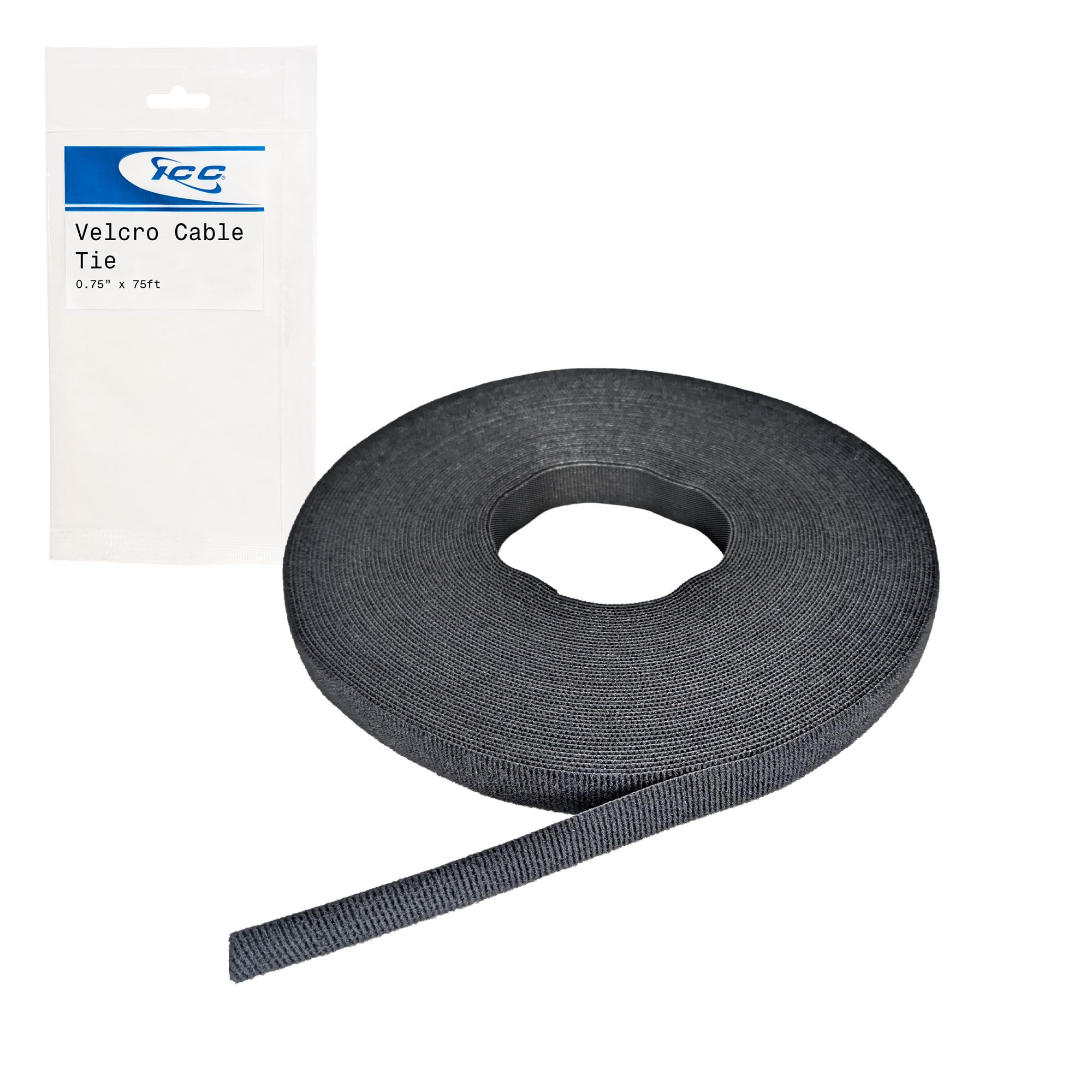 Velcro Tie Bulk 75ft - Black