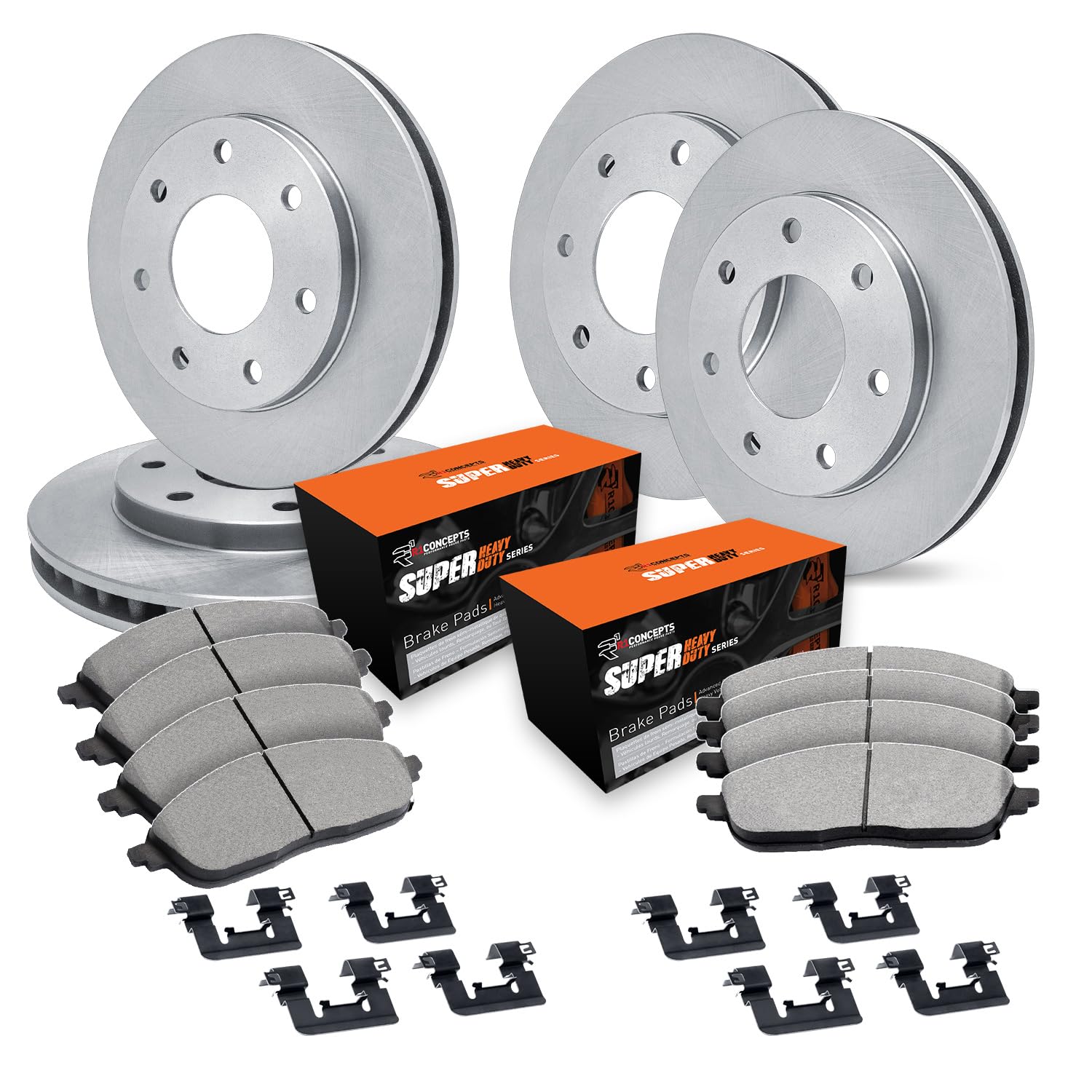 R1 Concepts Disc Brake Rotor Set with Super Duty Pads and Hardware WFXH2-99193