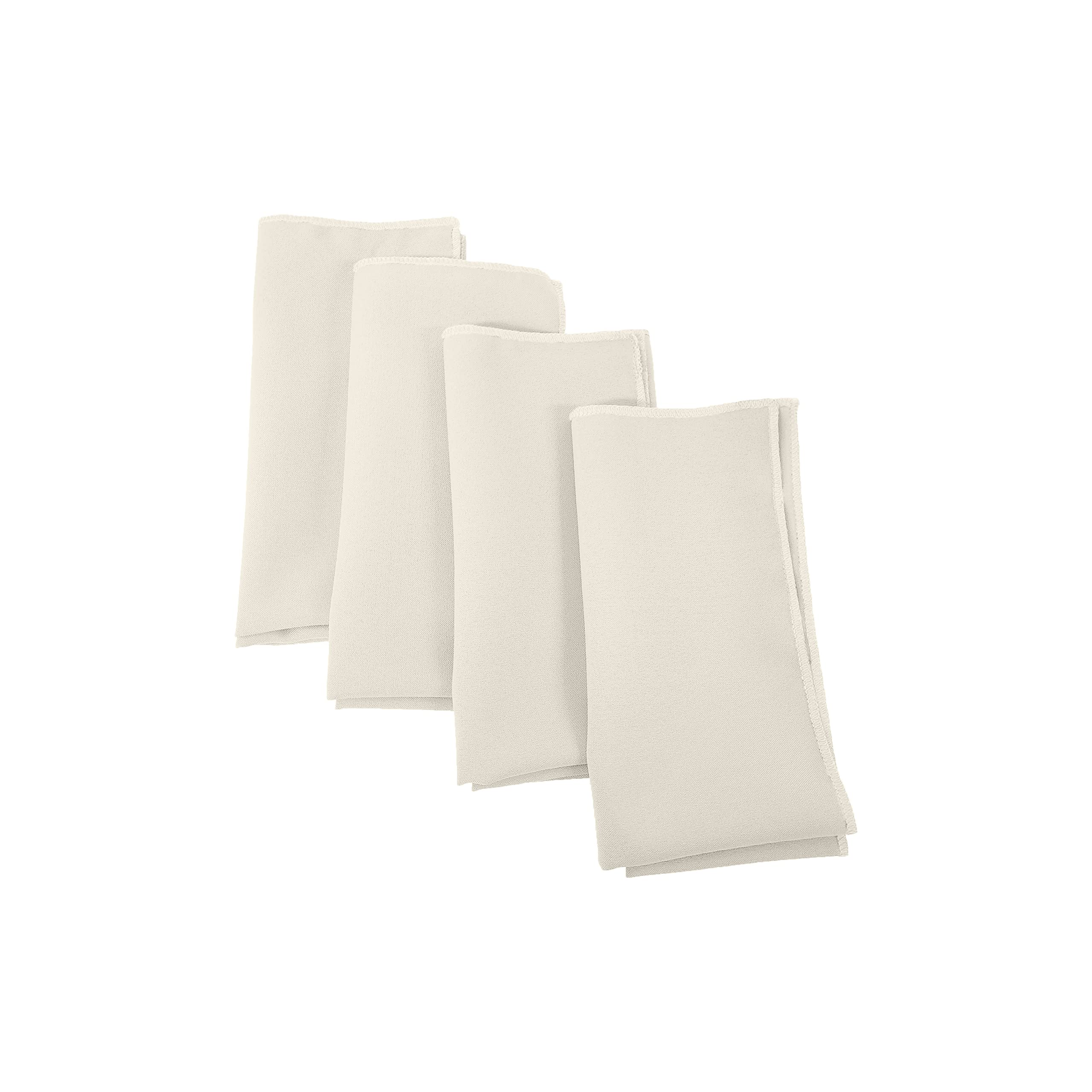 LA Linen Pack-10 Polyester Poplin Napkin 18 by 18-Inch, Ivory