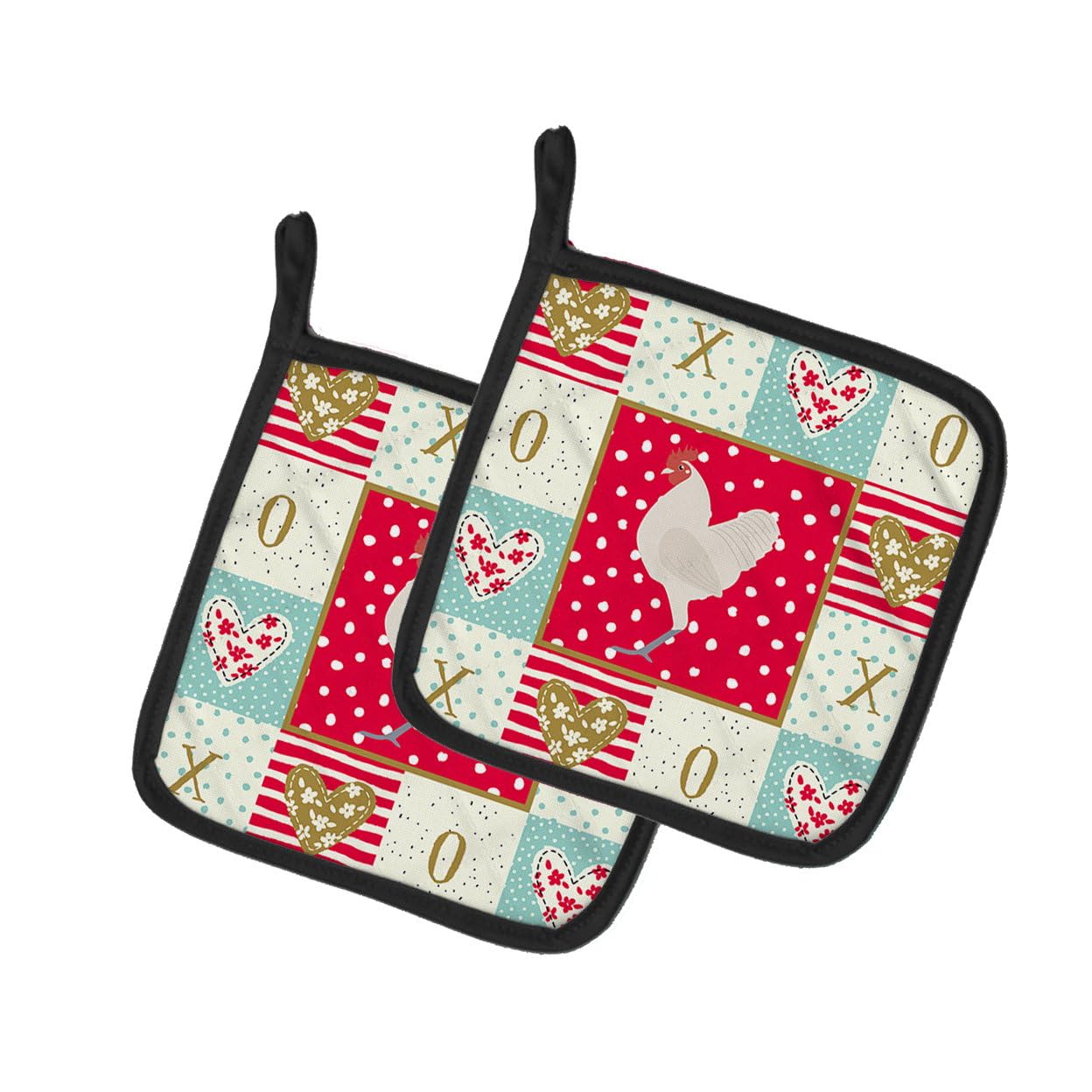 German Langshan Chicken Love Pair of Pot Holders