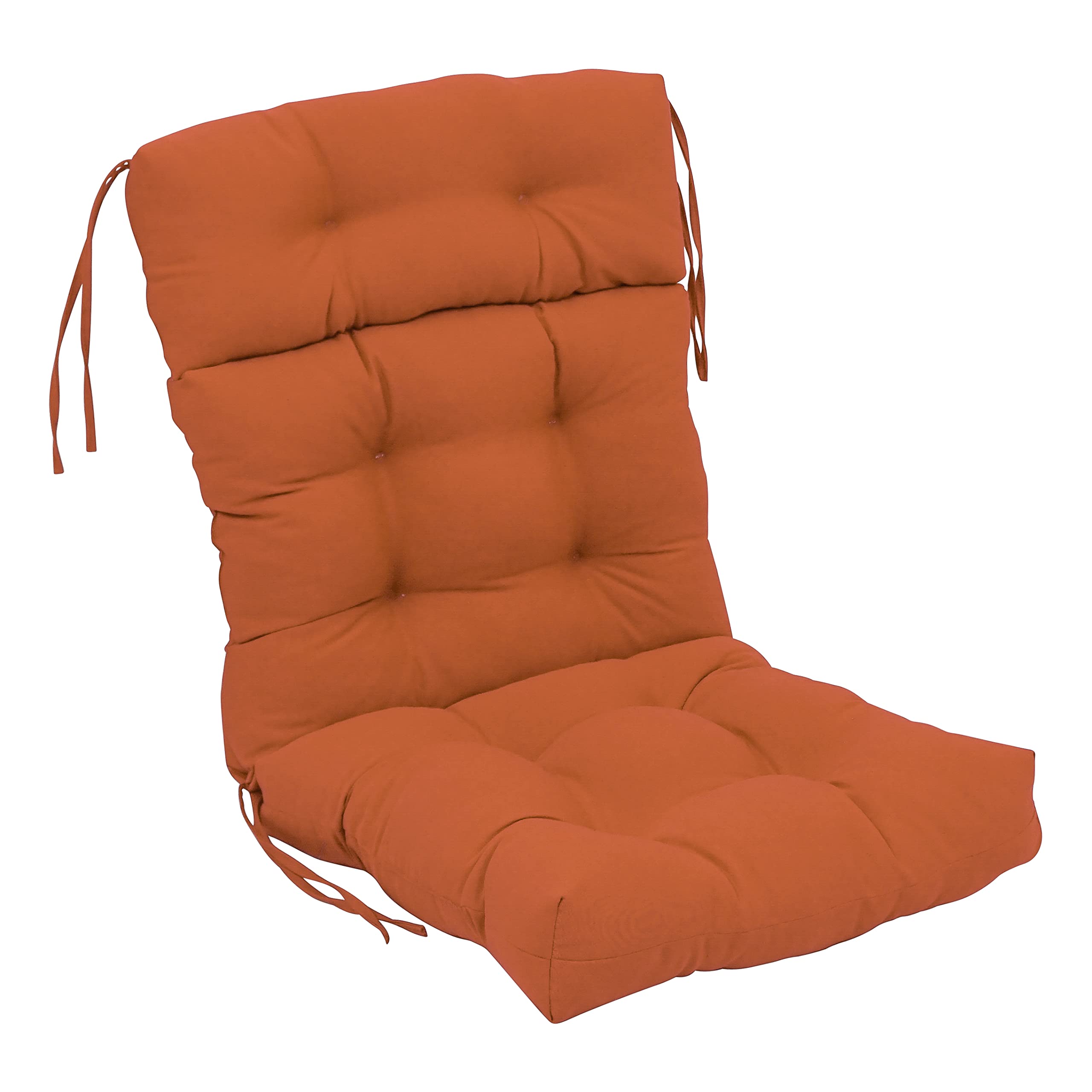22-inch by 45-inch Solid Twill Tufted Chair Cushion Orange-Color