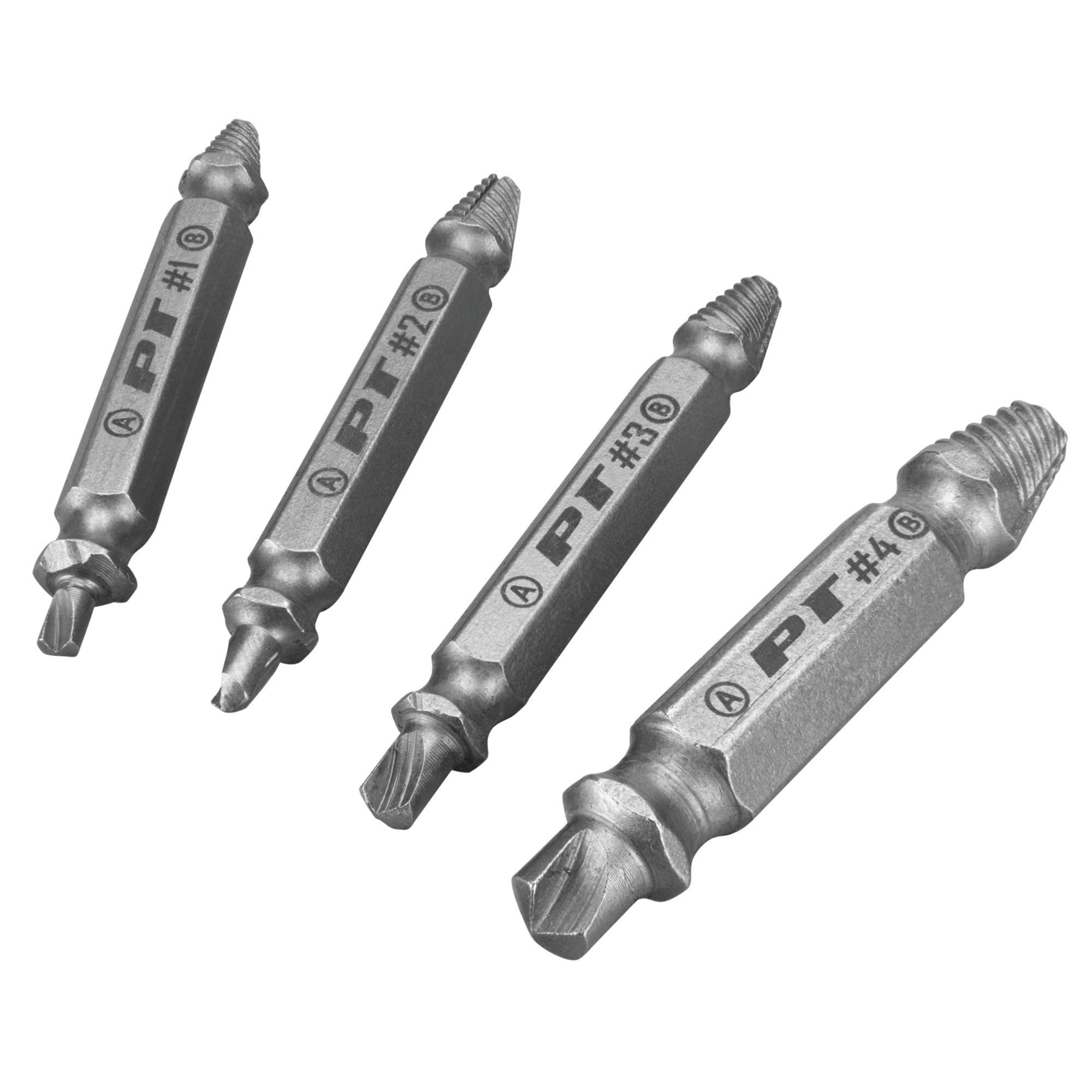 Performance Tool W491 X-Trax Screw Remover Set (4 Pieces) - Removes Stripped or Broken Screws, Dual Tips, Hardened Alloy