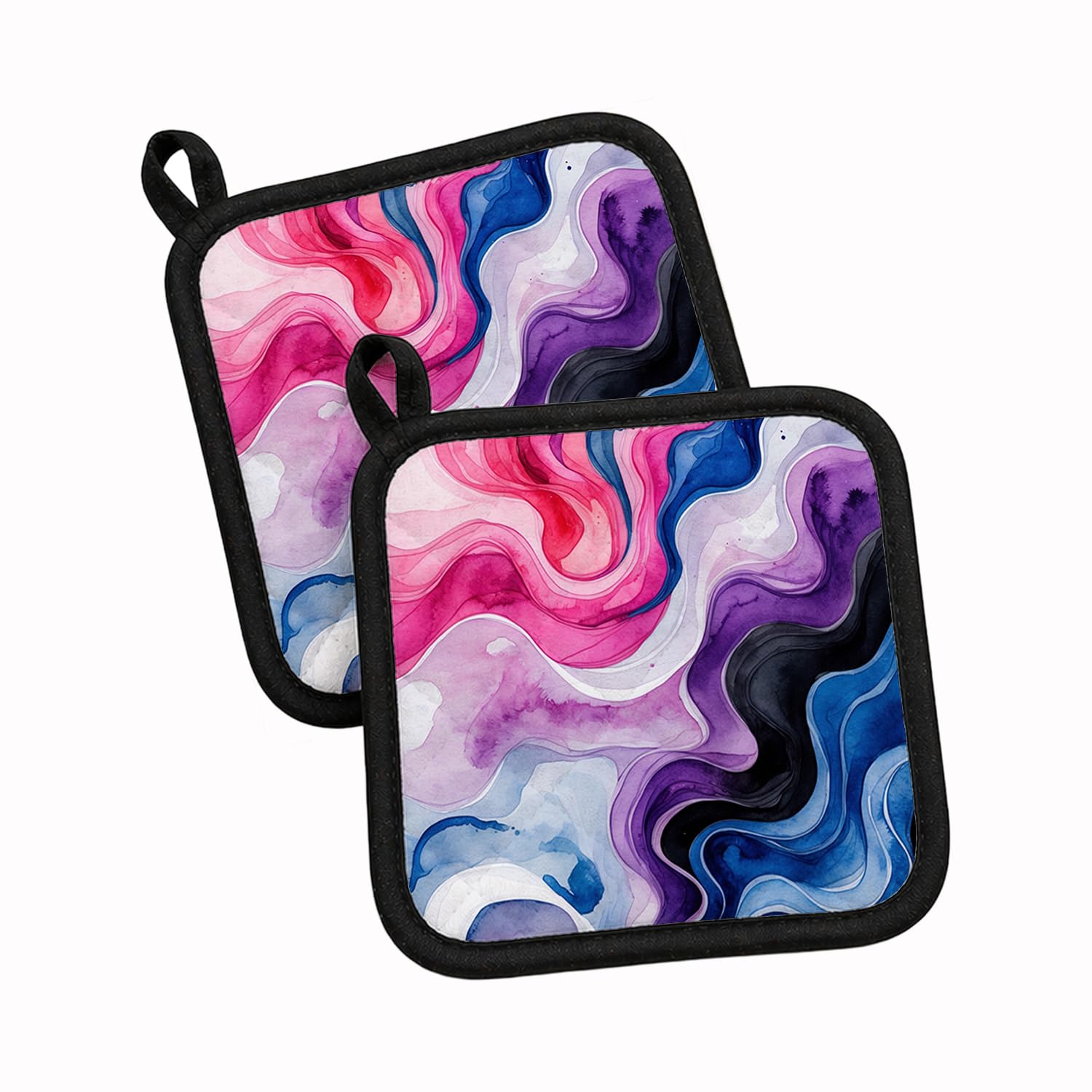 Carolines Treasures Genderfluid Pride Pot Holder Set of 2 Heat Resistant Quilted Hot Pads 7.5 x 7.5 Inch, Insulated Kitchen Trivets for Cooking & Baking
