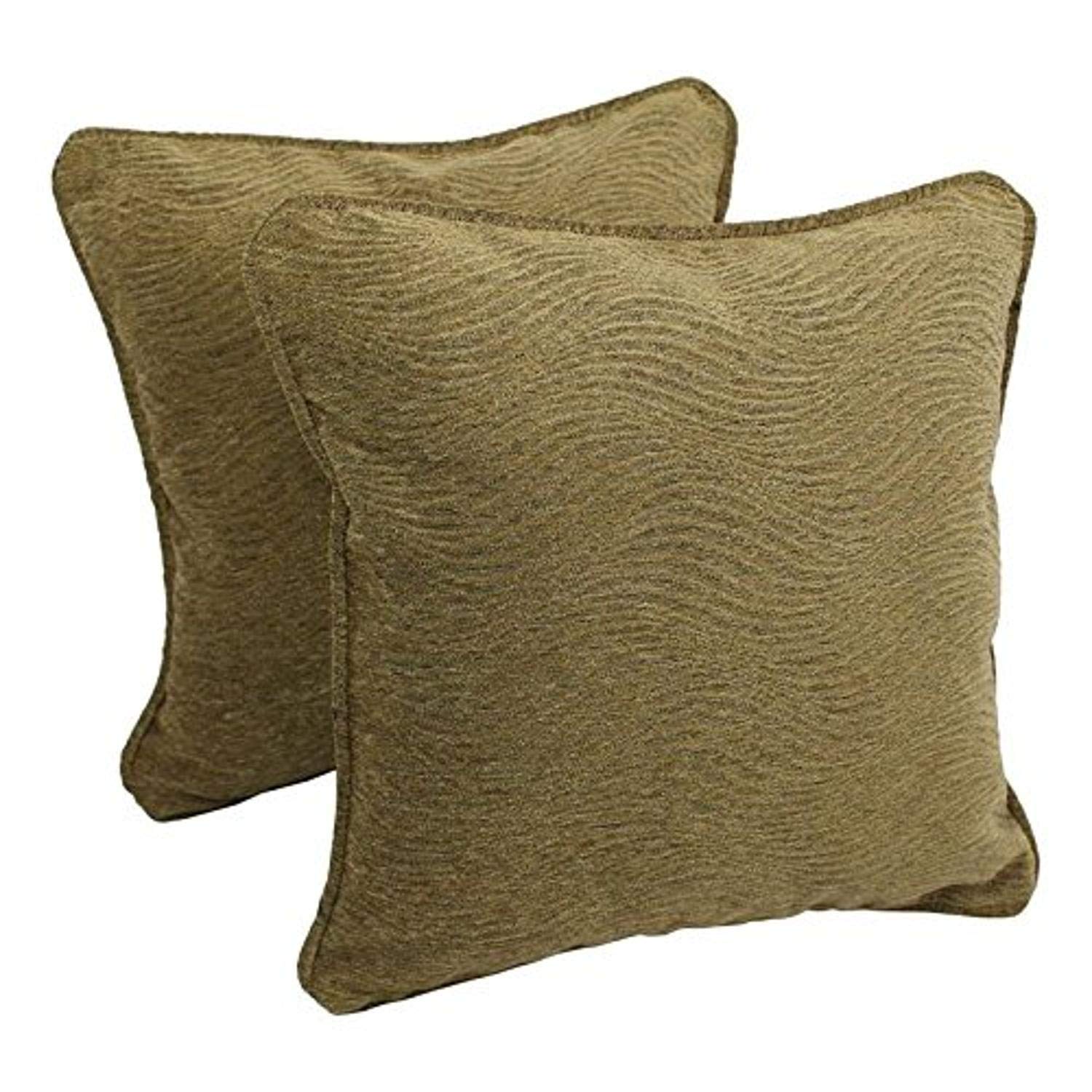18-inch Patterned Jacquard Chenille Square Throw Pillows (Set of 2)