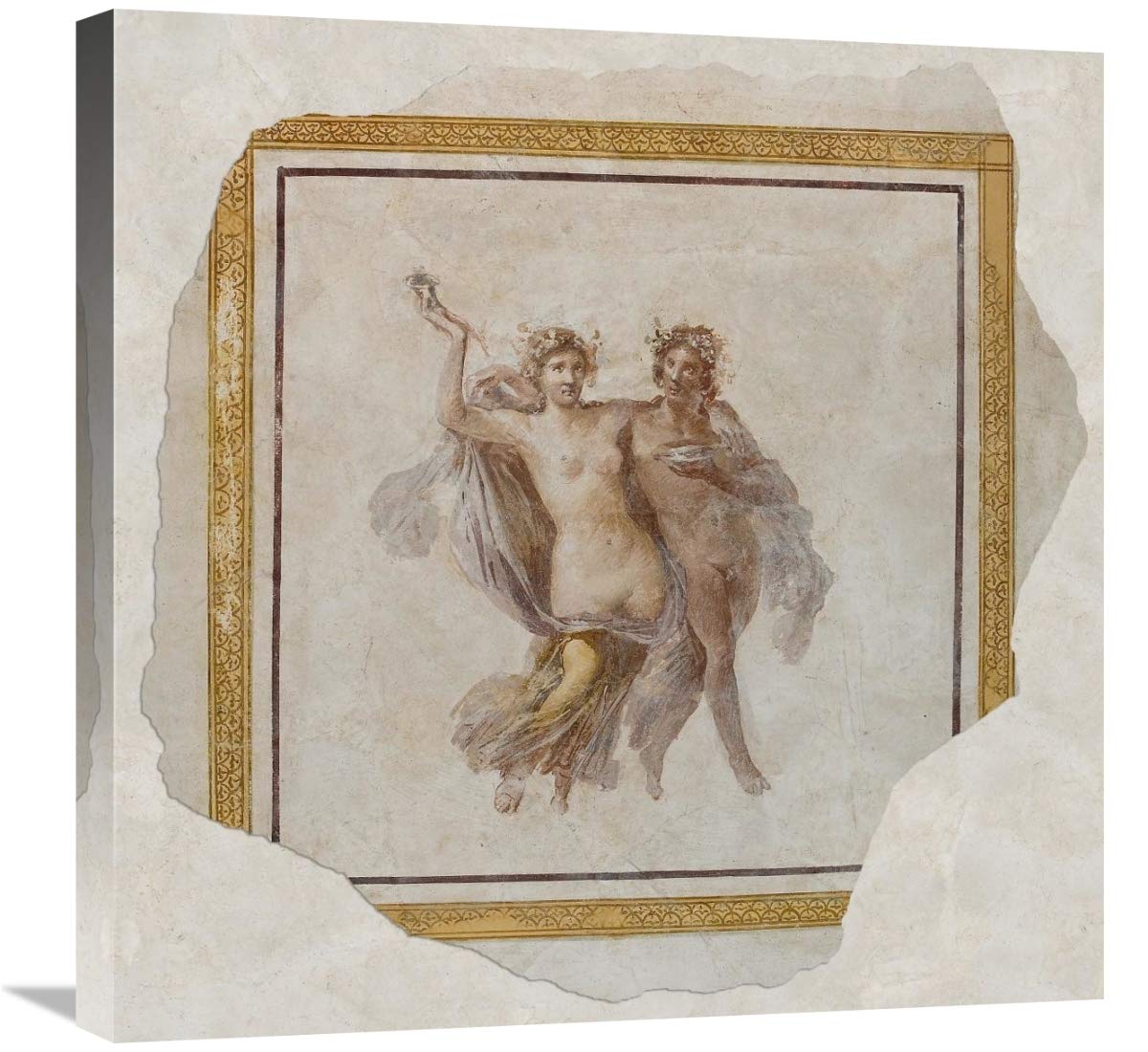 Fresco Panel Depicting Dionysos and Ariadne-Canvas Art-24x24”
