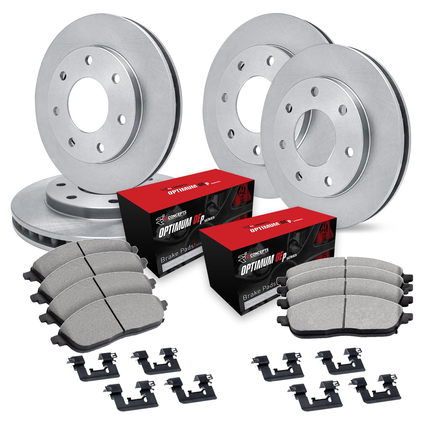 R1 Concepts Disc Brake Rotor Set with Optimum Oe Pads and Hardware WFUH2-55441