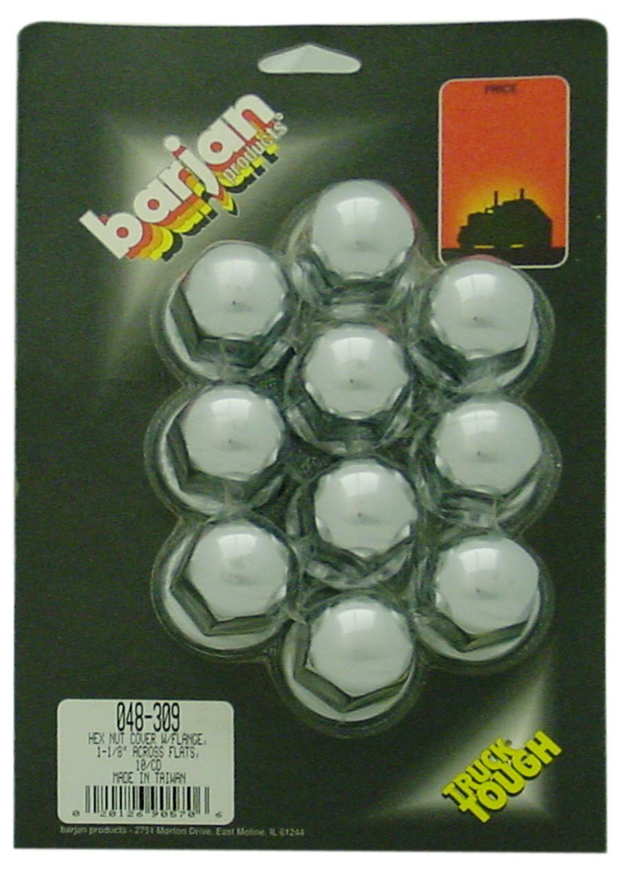 BARJAN 1-1/8 HEX NUT COVER WITH FLANGE - 10 PER CARD