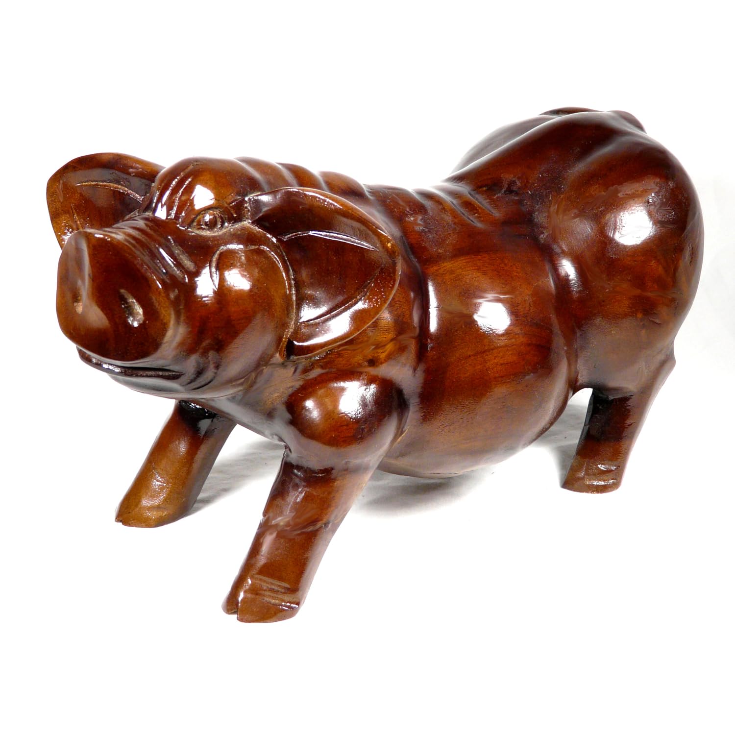 D-ART COLLECTION, INC Teak/ Mahogany           Pig Statue