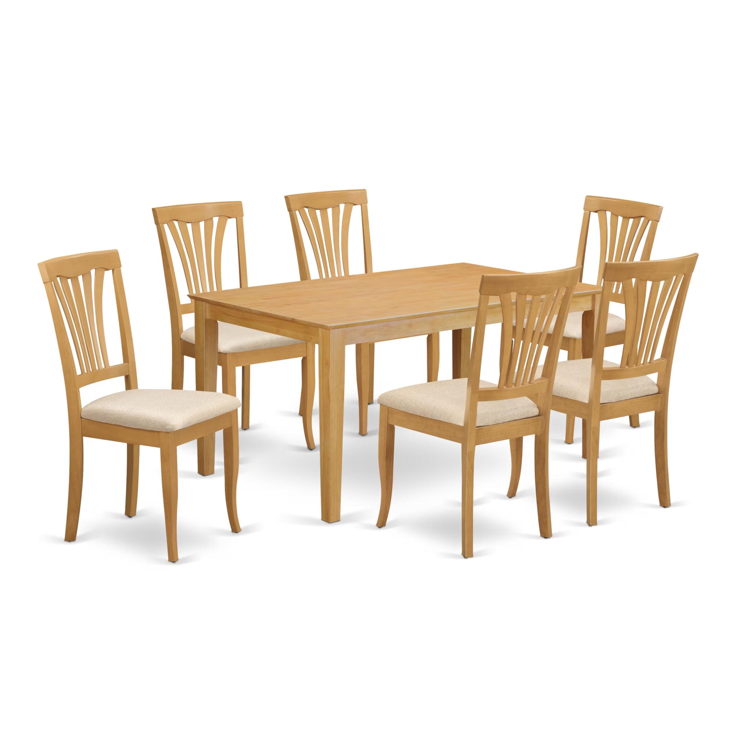 CAAV7-OAK-C 7 Pc Dinette set - Dinette Table and 6 Dining Chairs