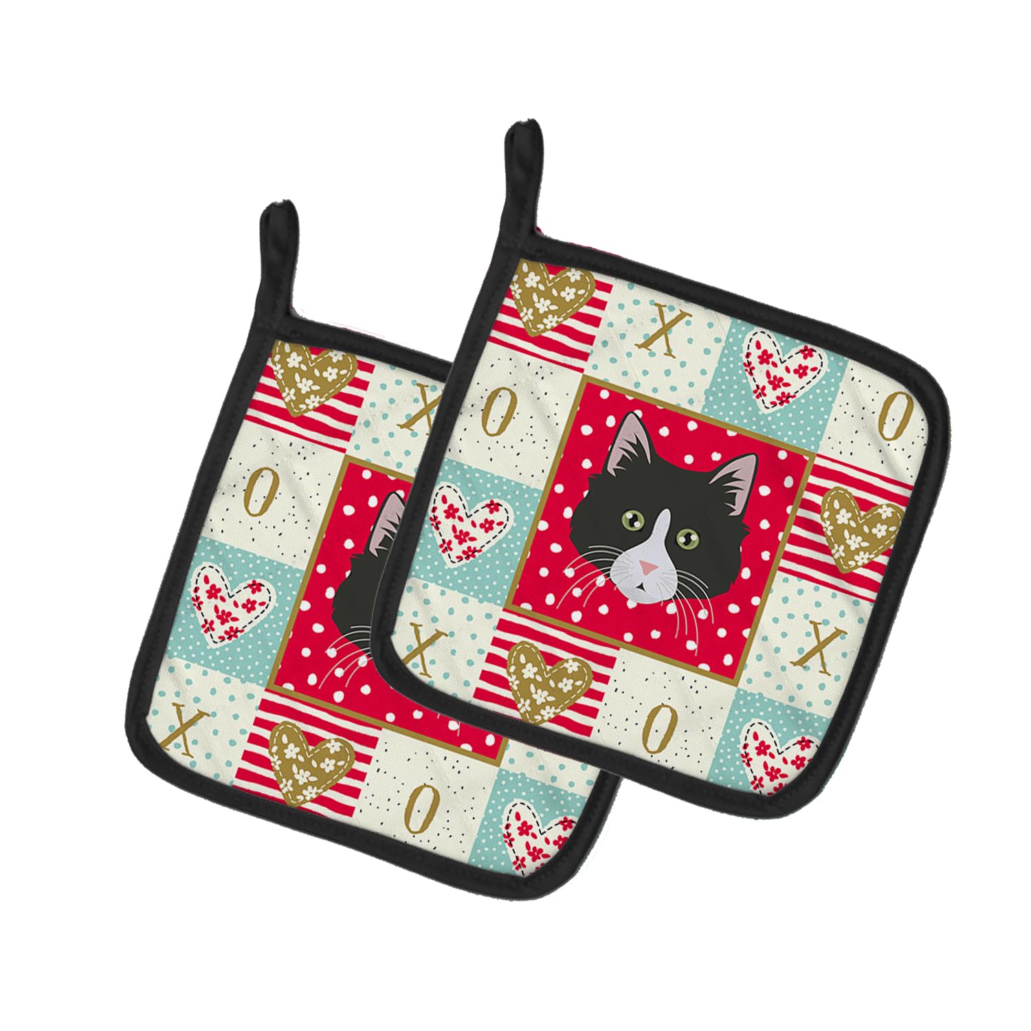 Siberian Forest Cat Love Pair of Pot Holders
