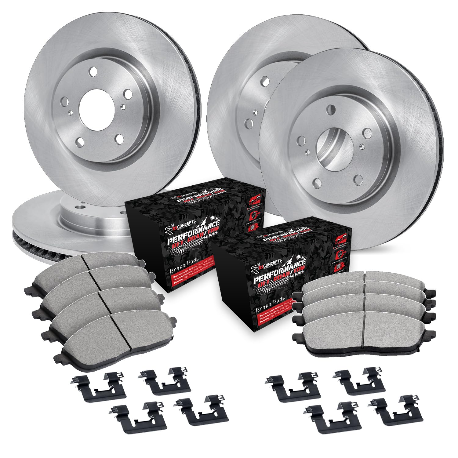 R1 Concepts Disc Brake Rotor Set with Off-Road/Tow Brake Pads and Hardware WFVH2-42028