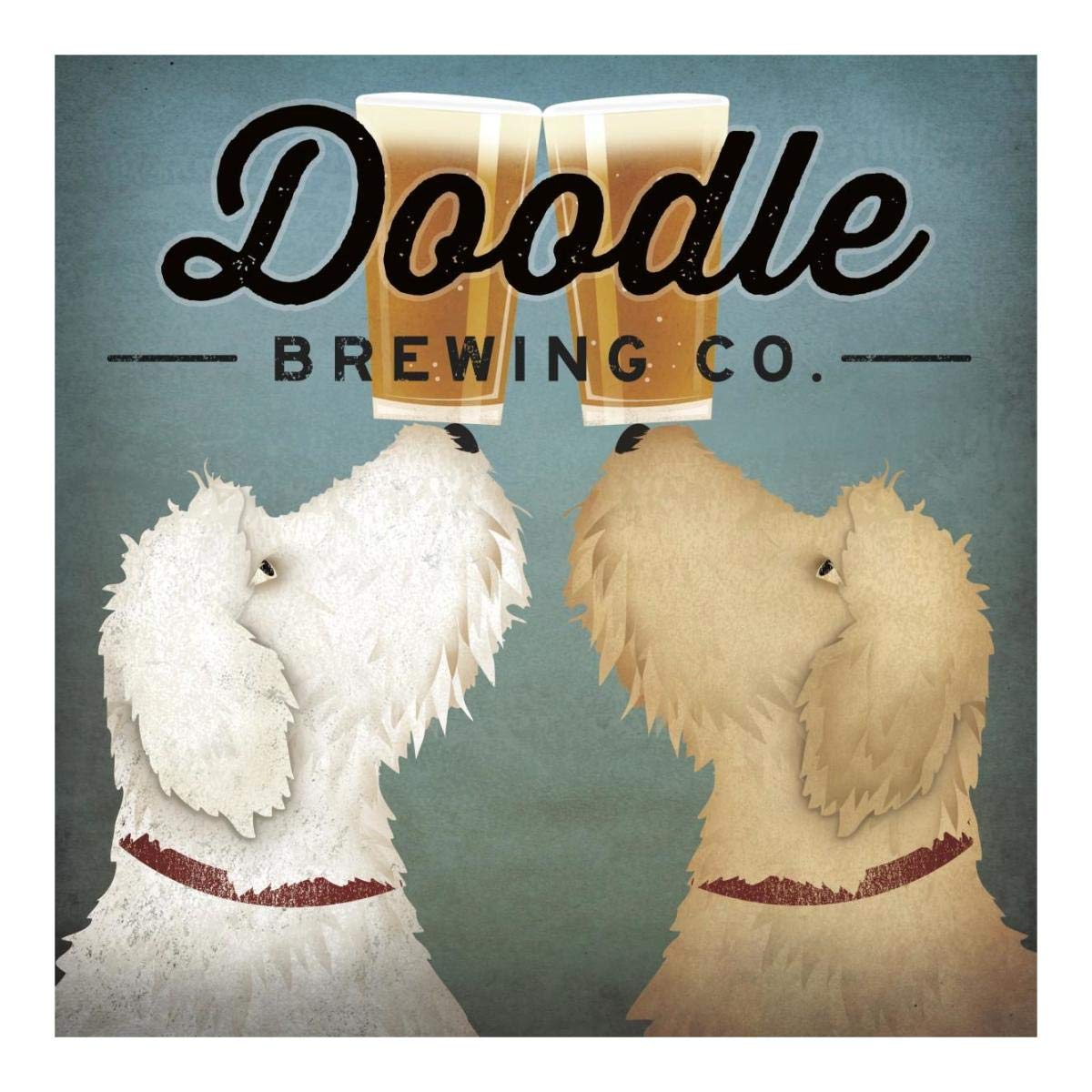 Doodle Beer Double -Paper Art-20x20”