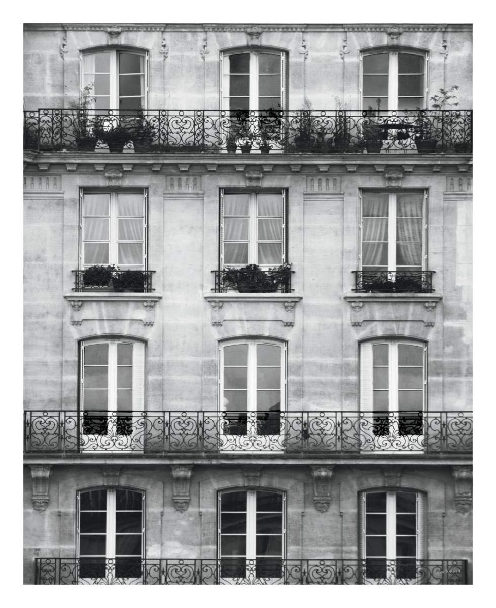 Across the Street II -Paper Art-22x26”