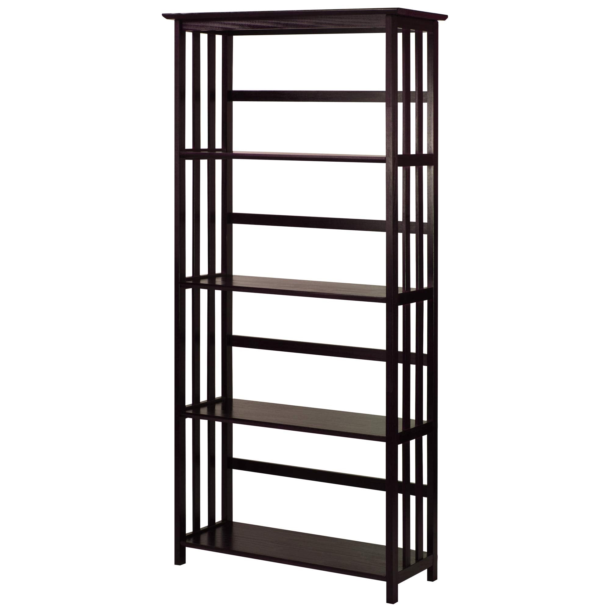 Mission Style 5-Shelf  Bookcase-Espresso
