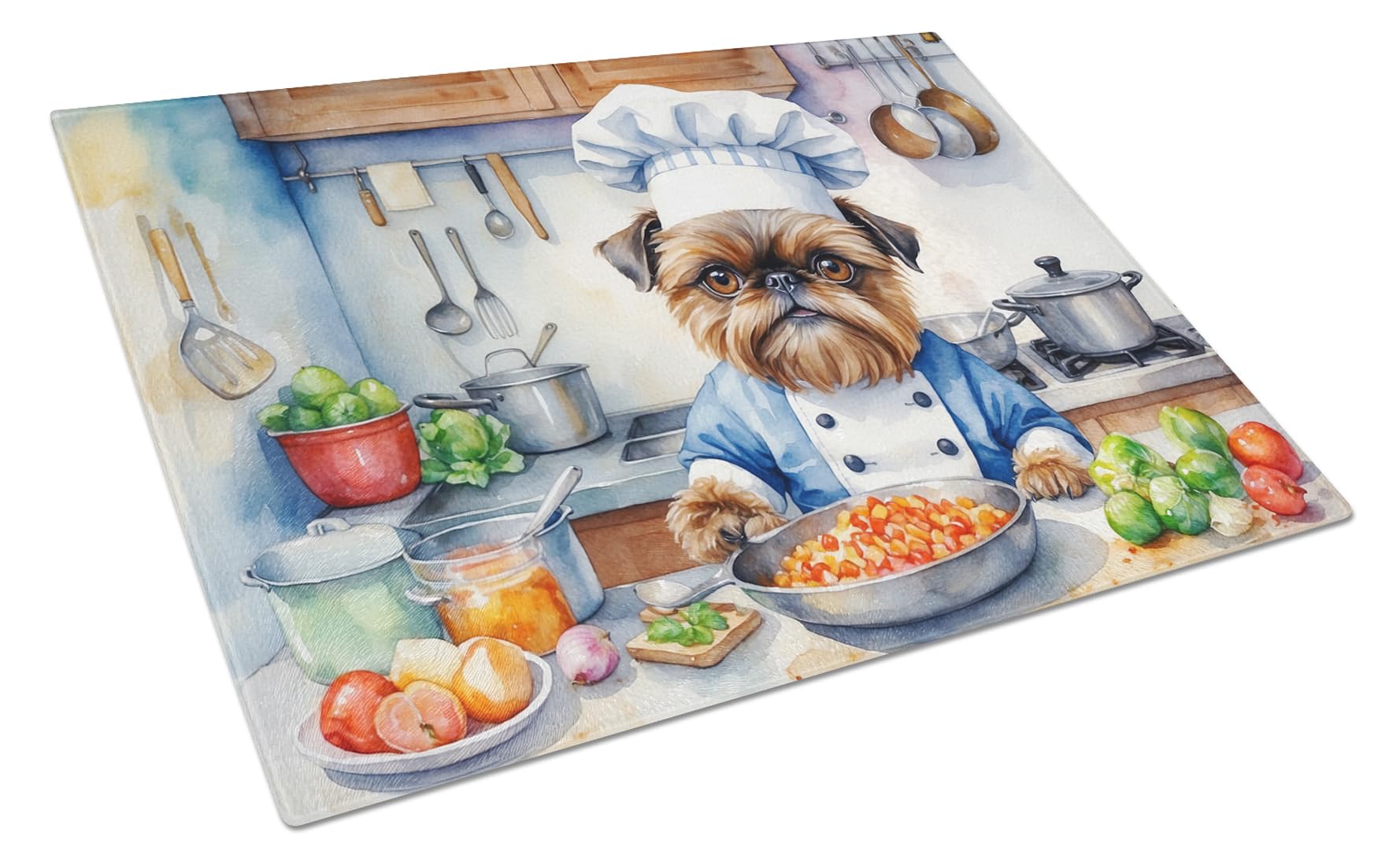 Carolines Treasures DAC6222LCB Brussels Griffon The Chef Glass Cutting Board Decorative Tempered Glass Kitchen Cutting and Serving Board Large Size Chopping Board